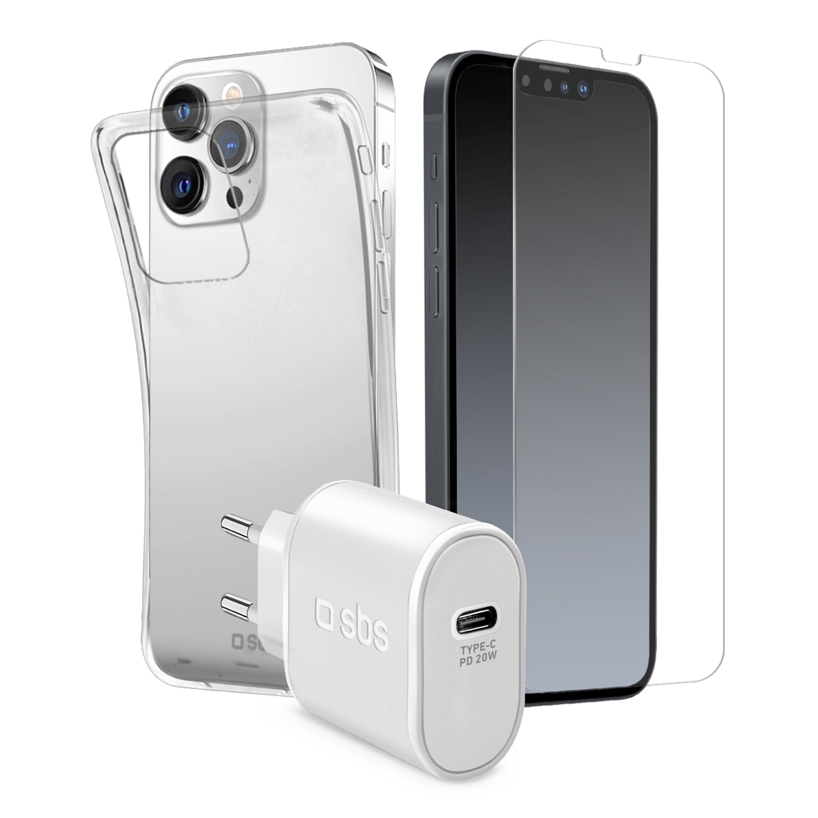 Kit caricatore, cover e screen per iPhone 13 Pro