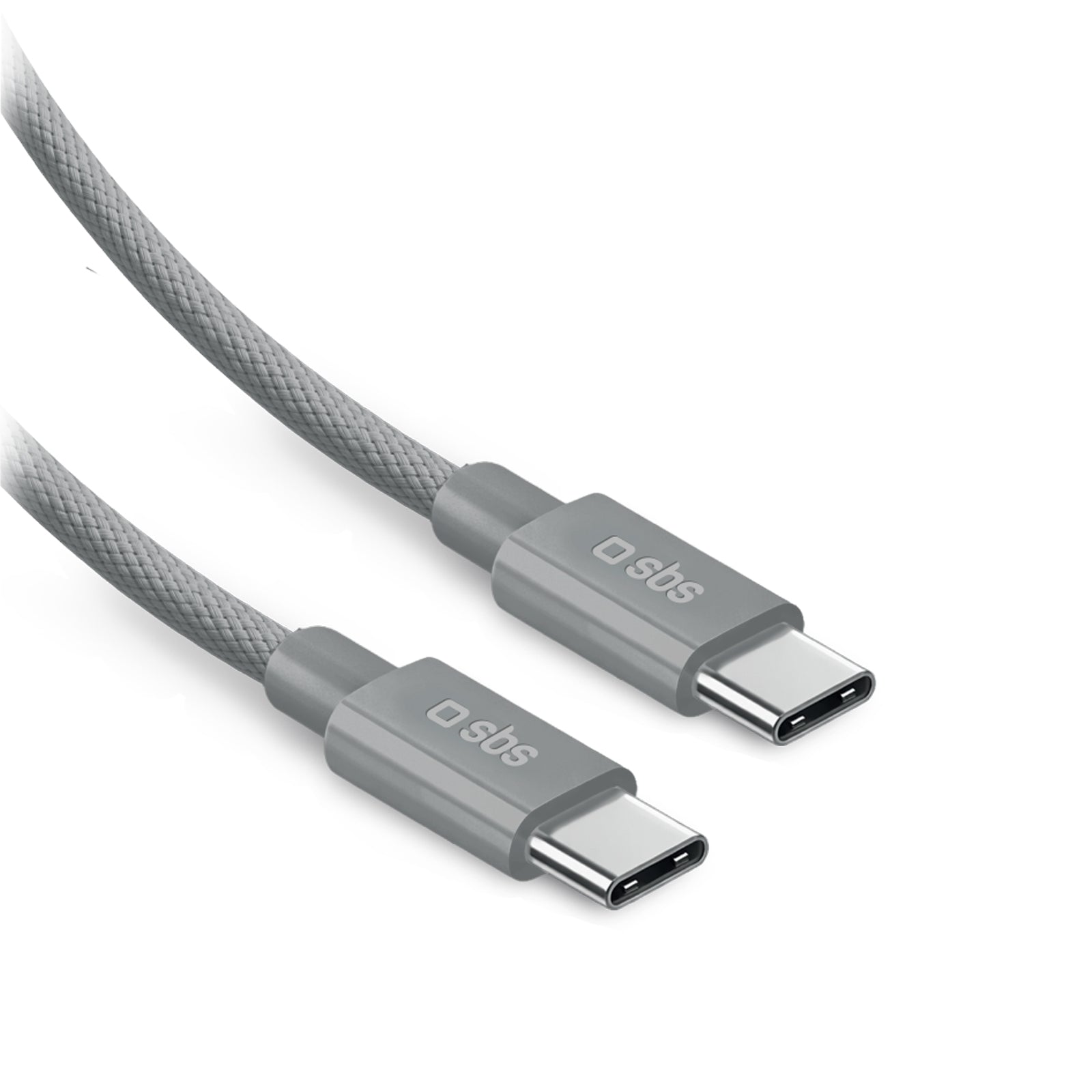 Charging and data cable for laptop, USB-C 2.0 100W, 2 metres in braided nylon