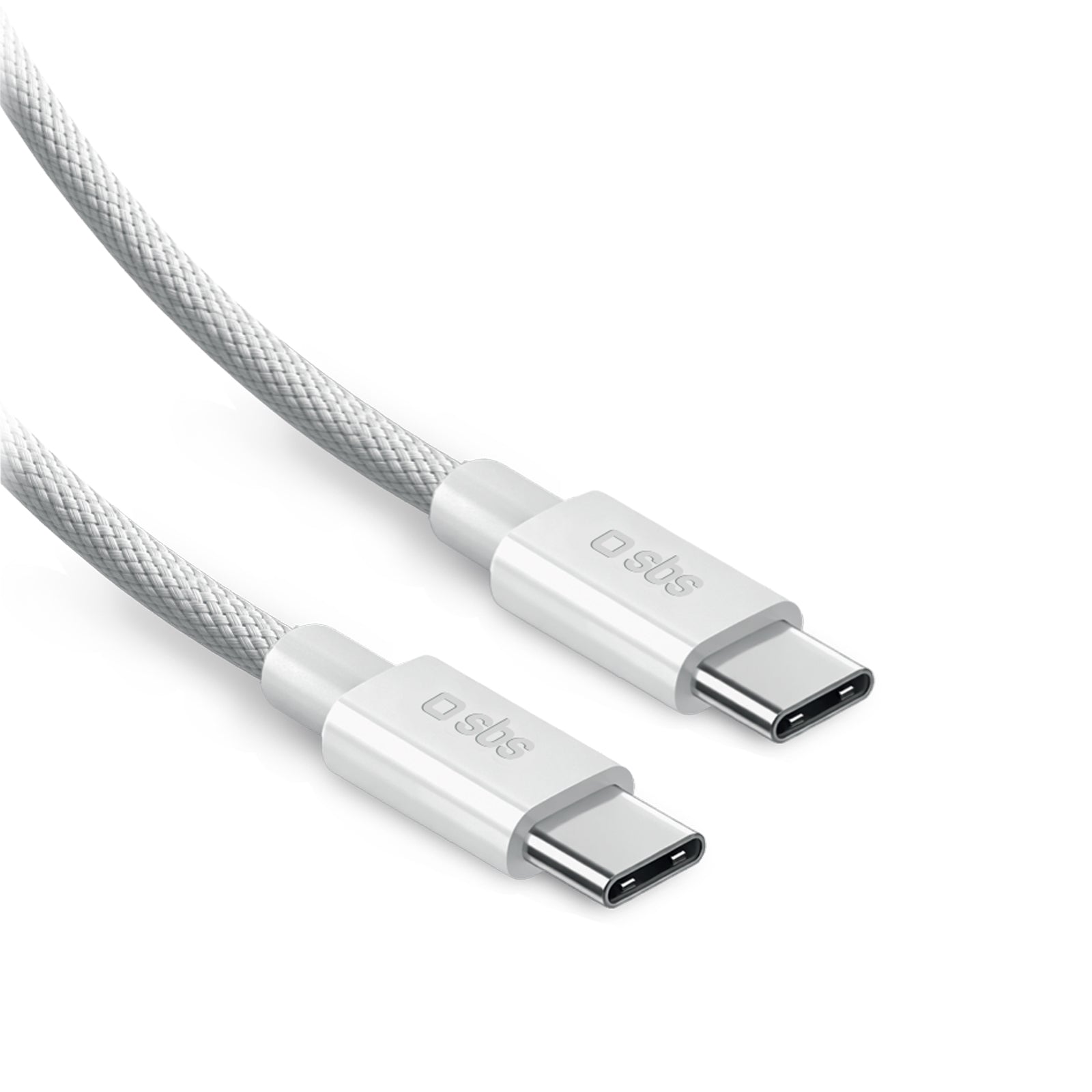 Charging and data cable for laptop, USB-C 2.0 100W, 2 metres in braided nylon