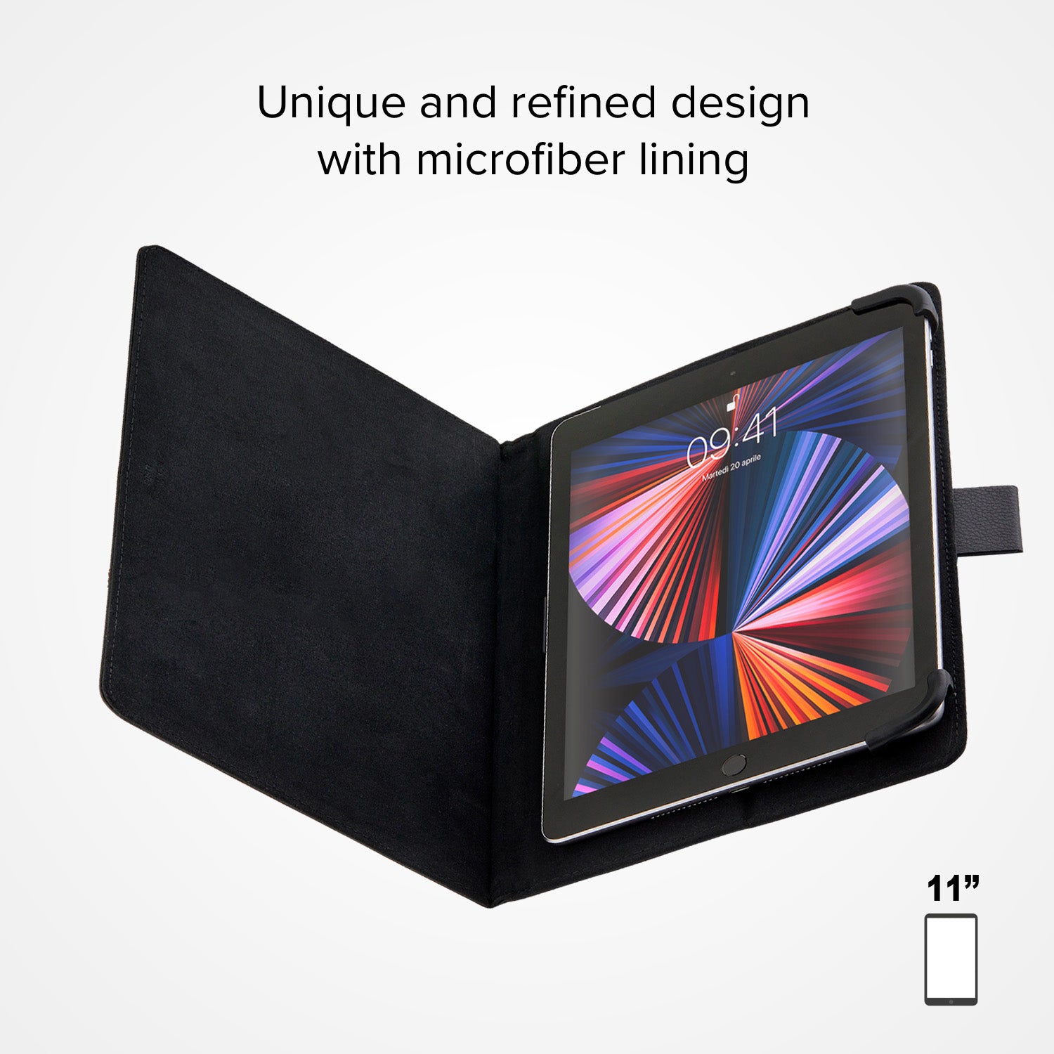 All-purpose book case with stand for tablet from 9" to 11"