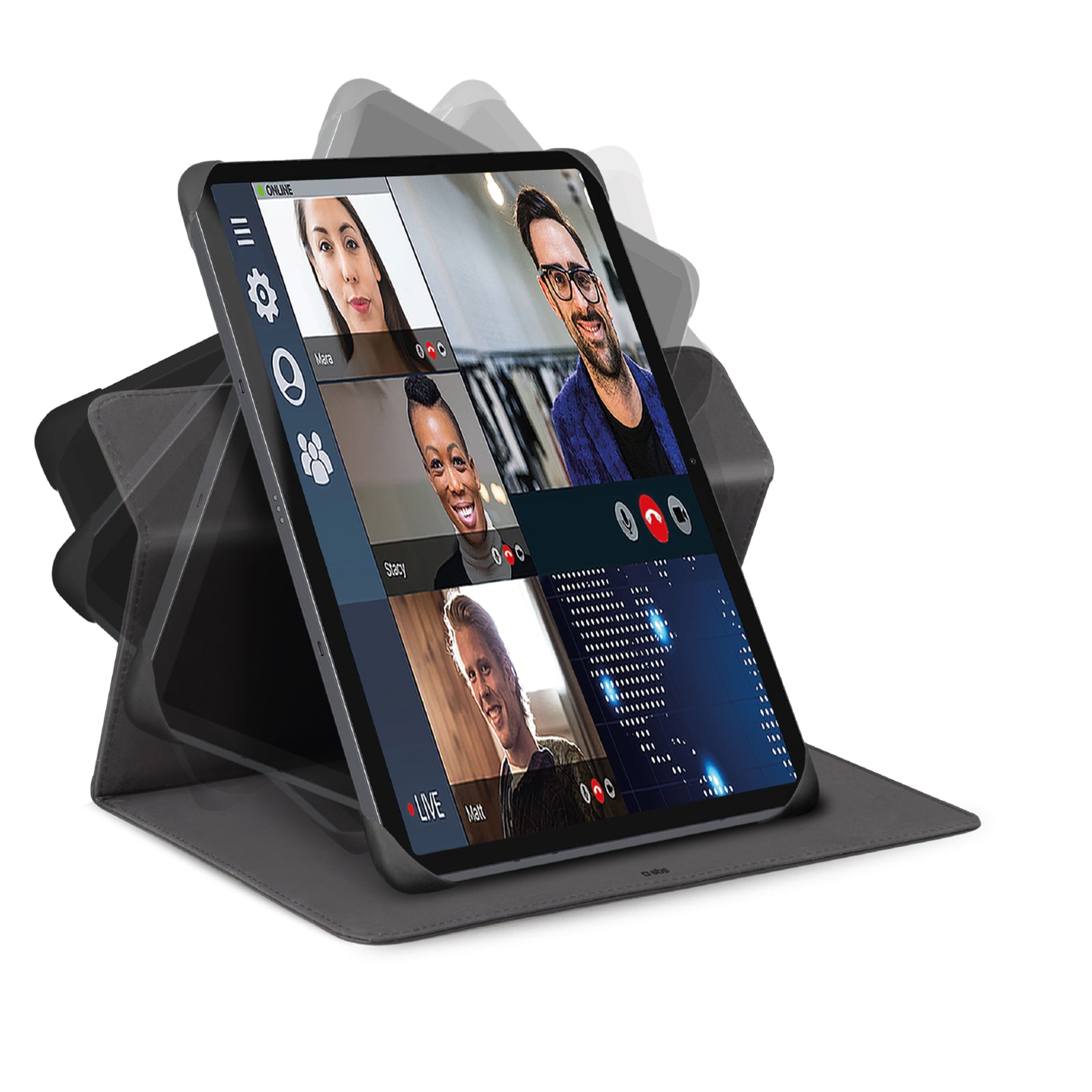 Klapphülle in universellem Hochformat Rotation für Tablet bis zu 11''
