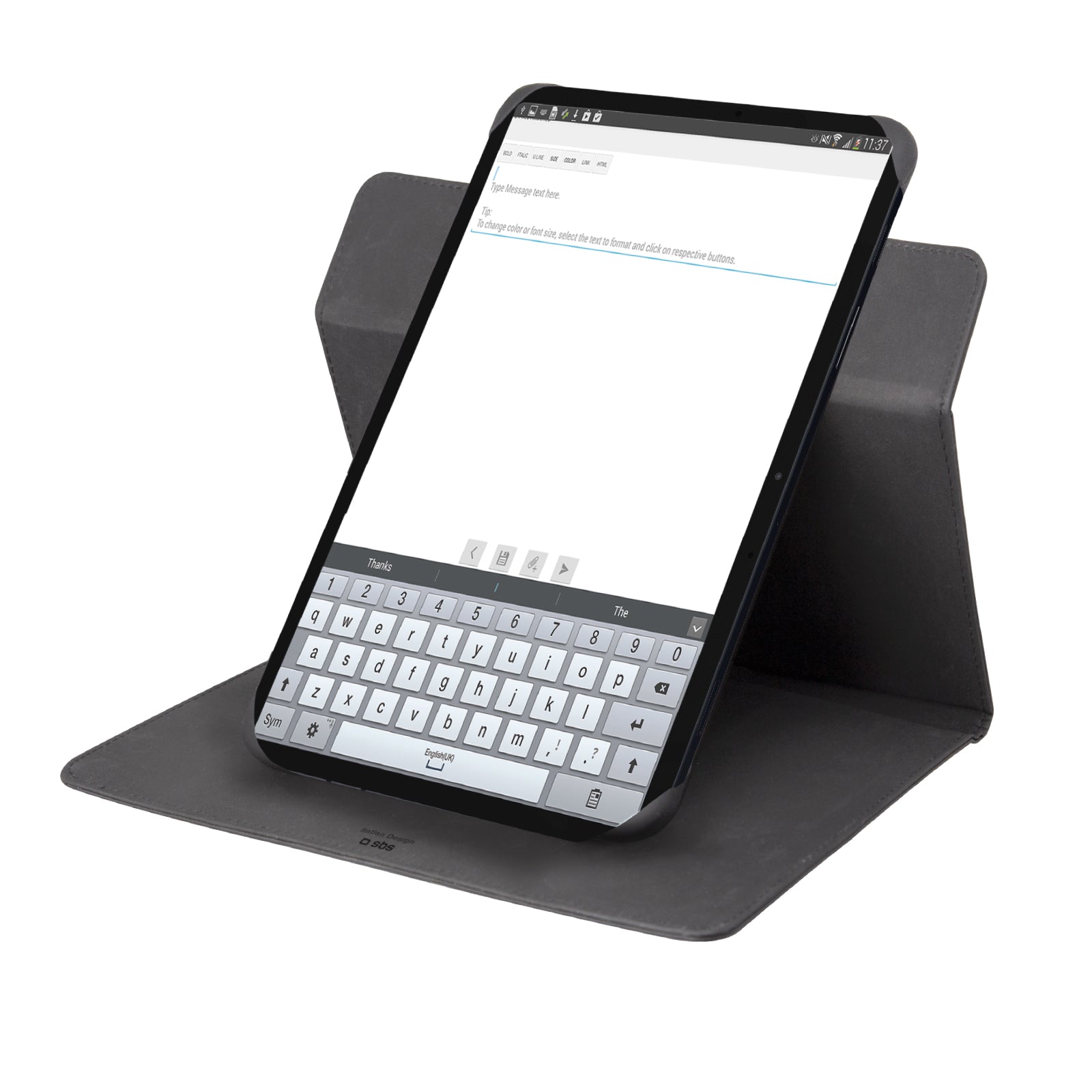 All-purpose rotating book case for tablet up to 11"