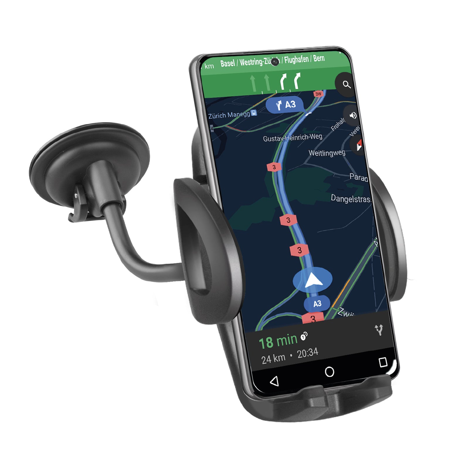 Soporte universal de coche para smartphone hasta 6,8"
