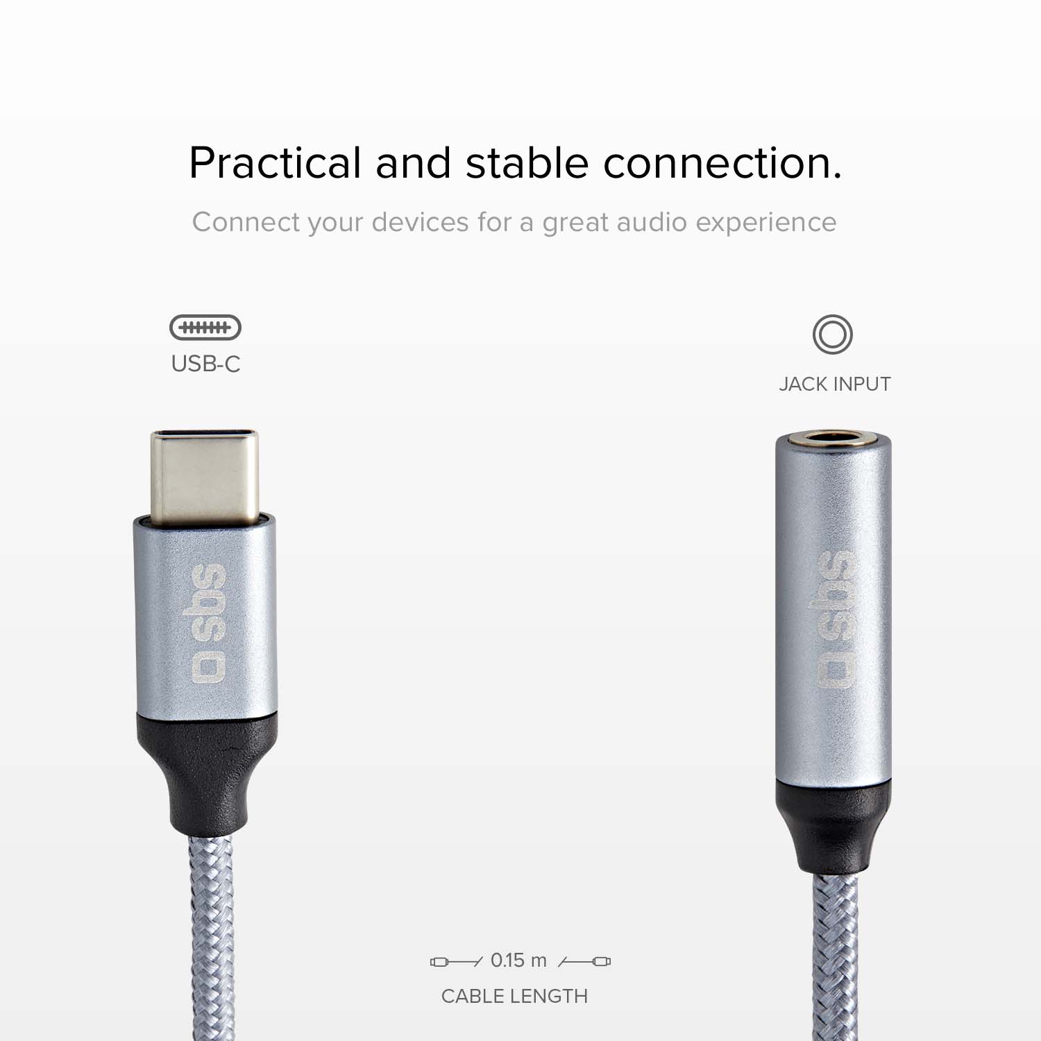 Adaptador para smartphone Tipo C macho – jack hembra