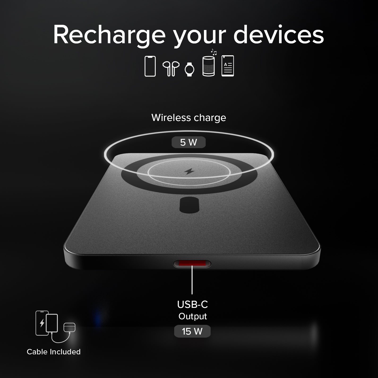 Extra-schlanke magnetische Powerbank 3000mAh