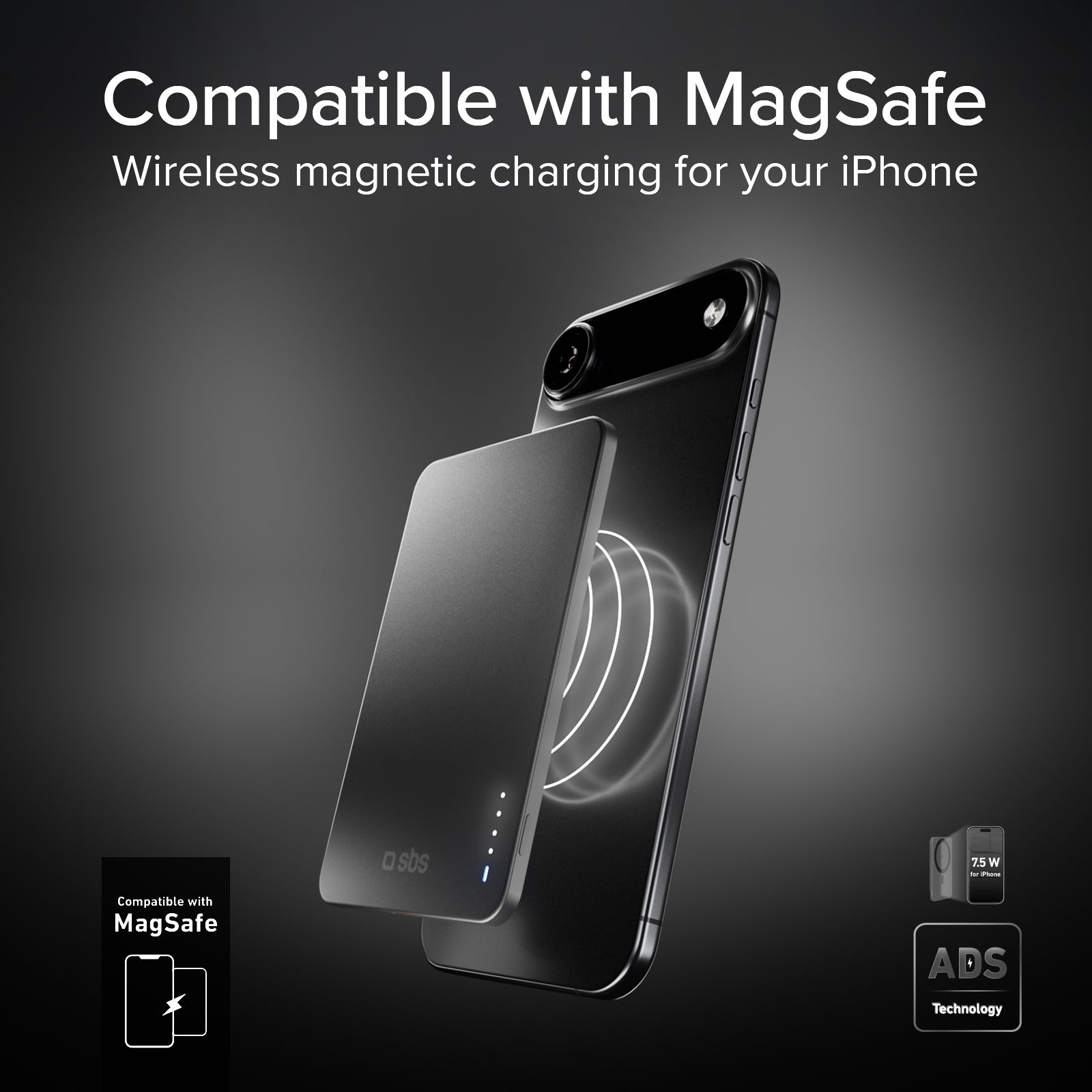 Extra-schlanke magnetische Powerbank 3000mAh
