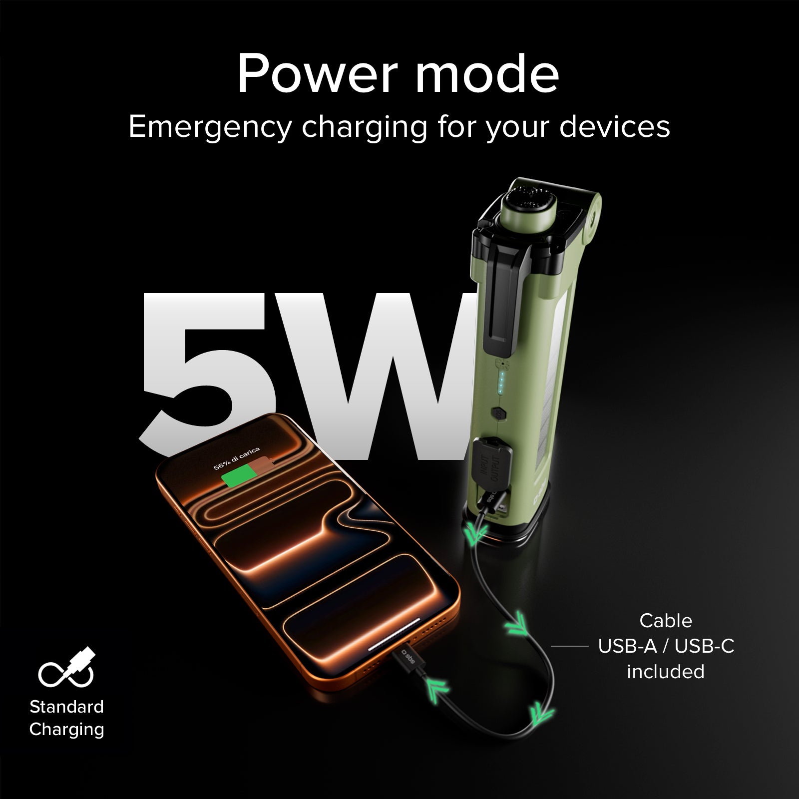 Power Bank 3000mAh multifunzione con kit di equipaggiamento SOS