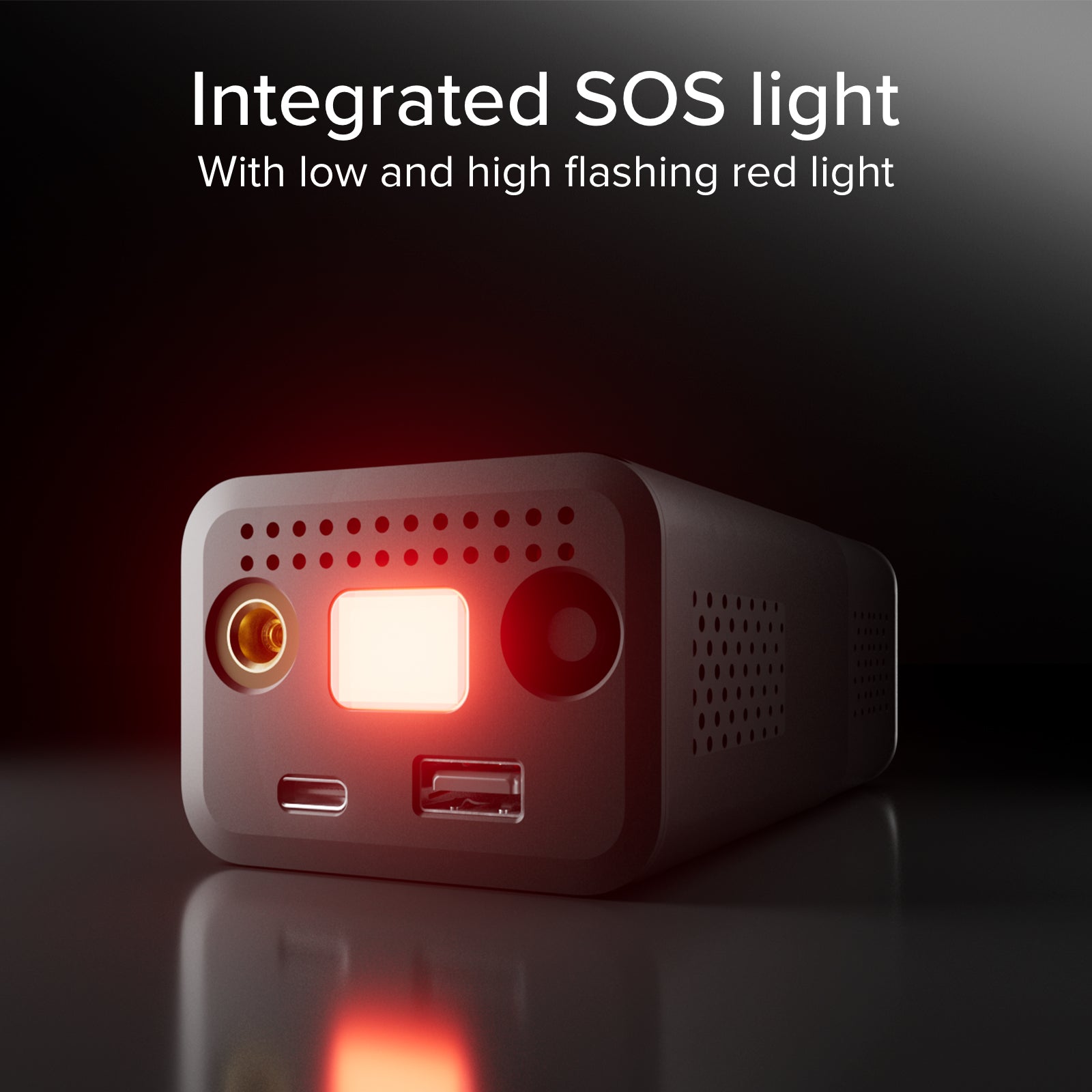 Compressore portatile con funzione powerbank 3600 mAh 5W e torcia LED per emergenze-outdoor