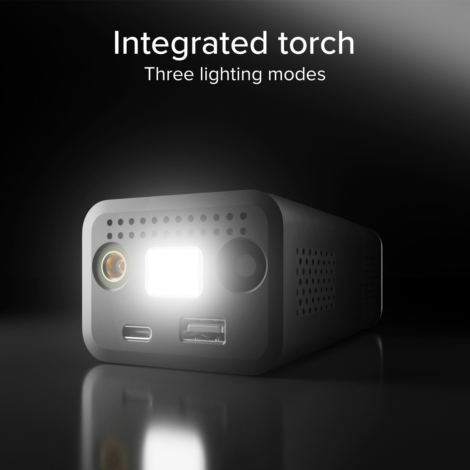 Compressore portatile con funzione powerbank 3600 mAh 5W e torcia LED per emergenze-outdoor