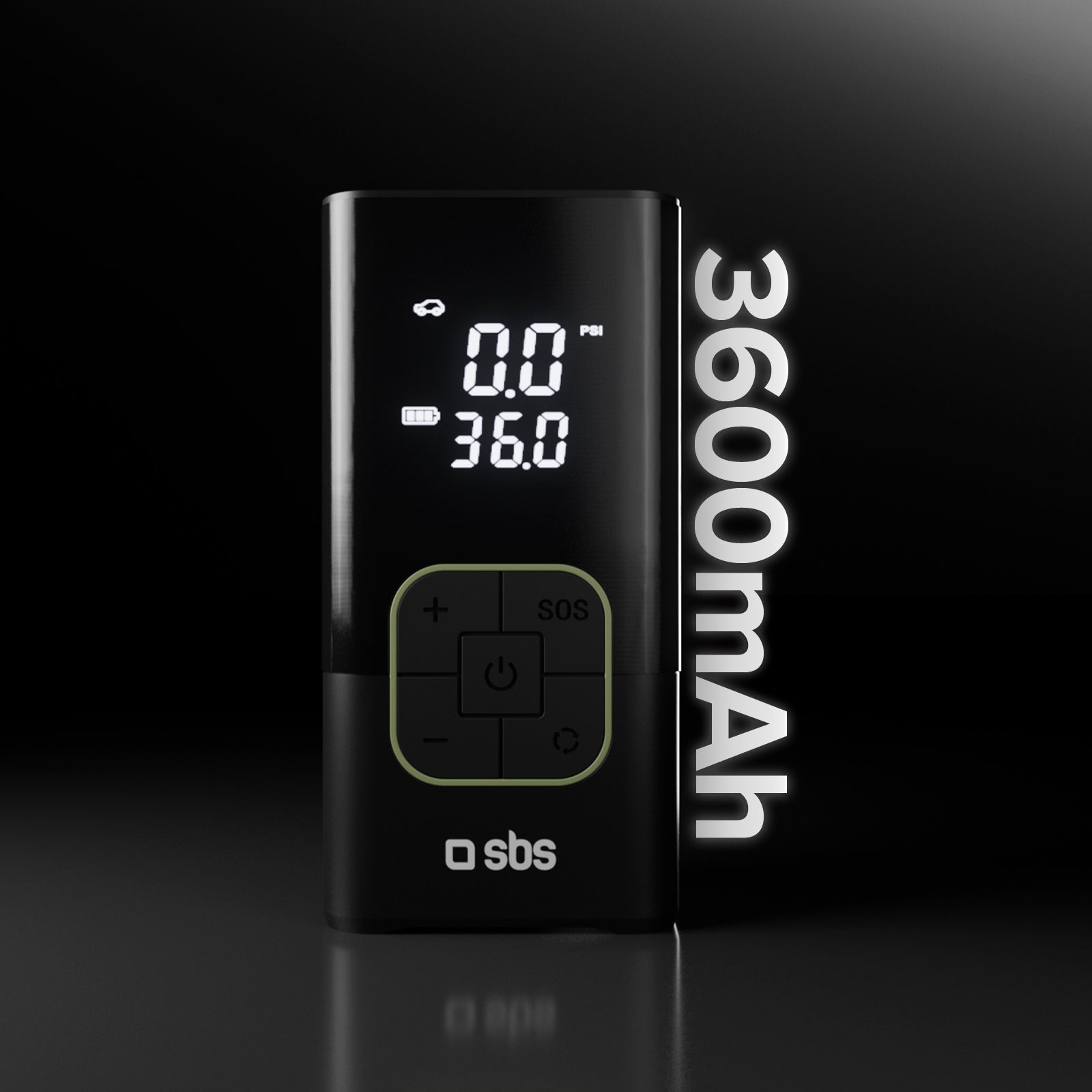 Compressore portatile con funzione powerbank 3600 mAh 5W e torcia LED per emergenze-outdoor