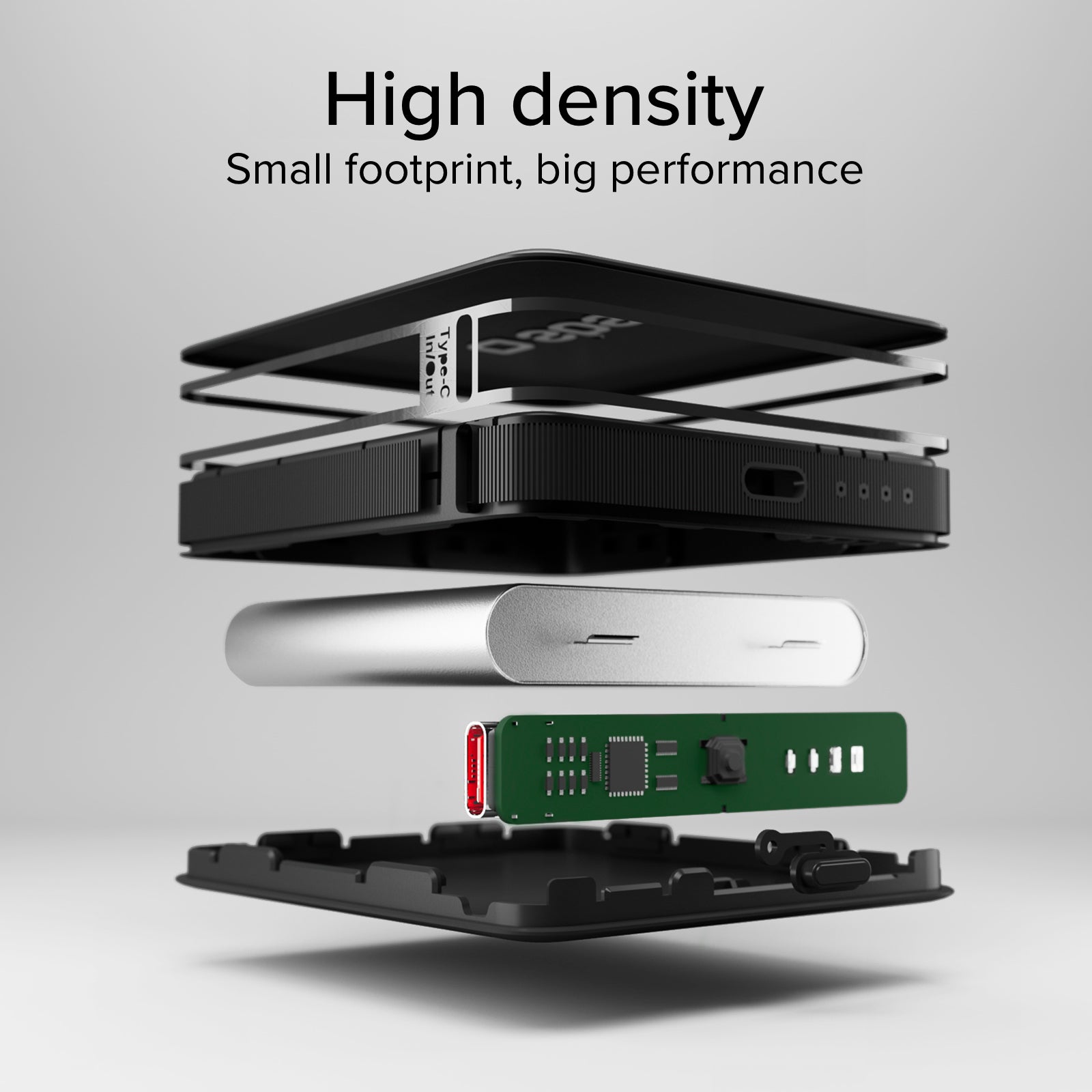 High density 5000 mAh powerbank