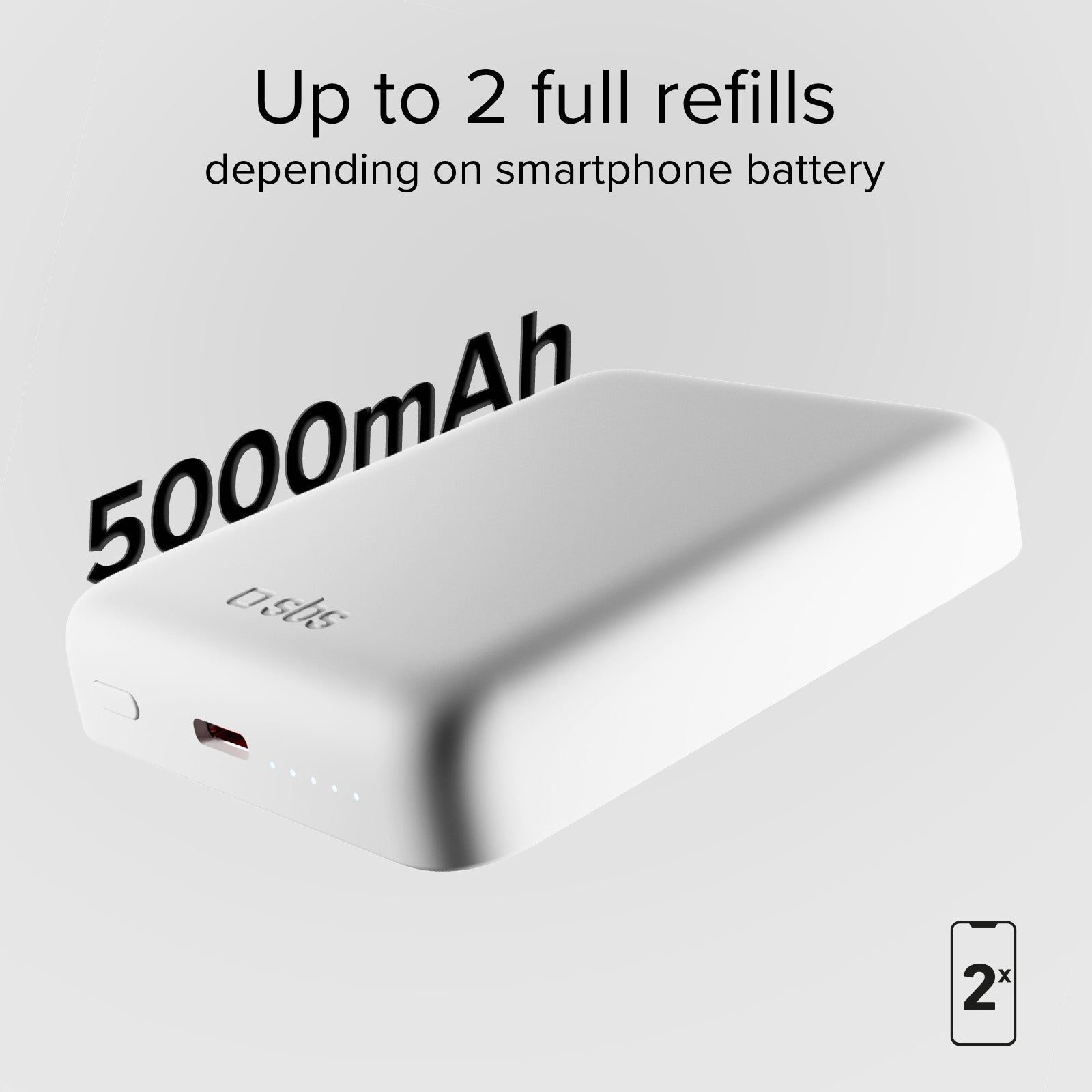 Ultra-compact wireless 5,000 mAh power bank