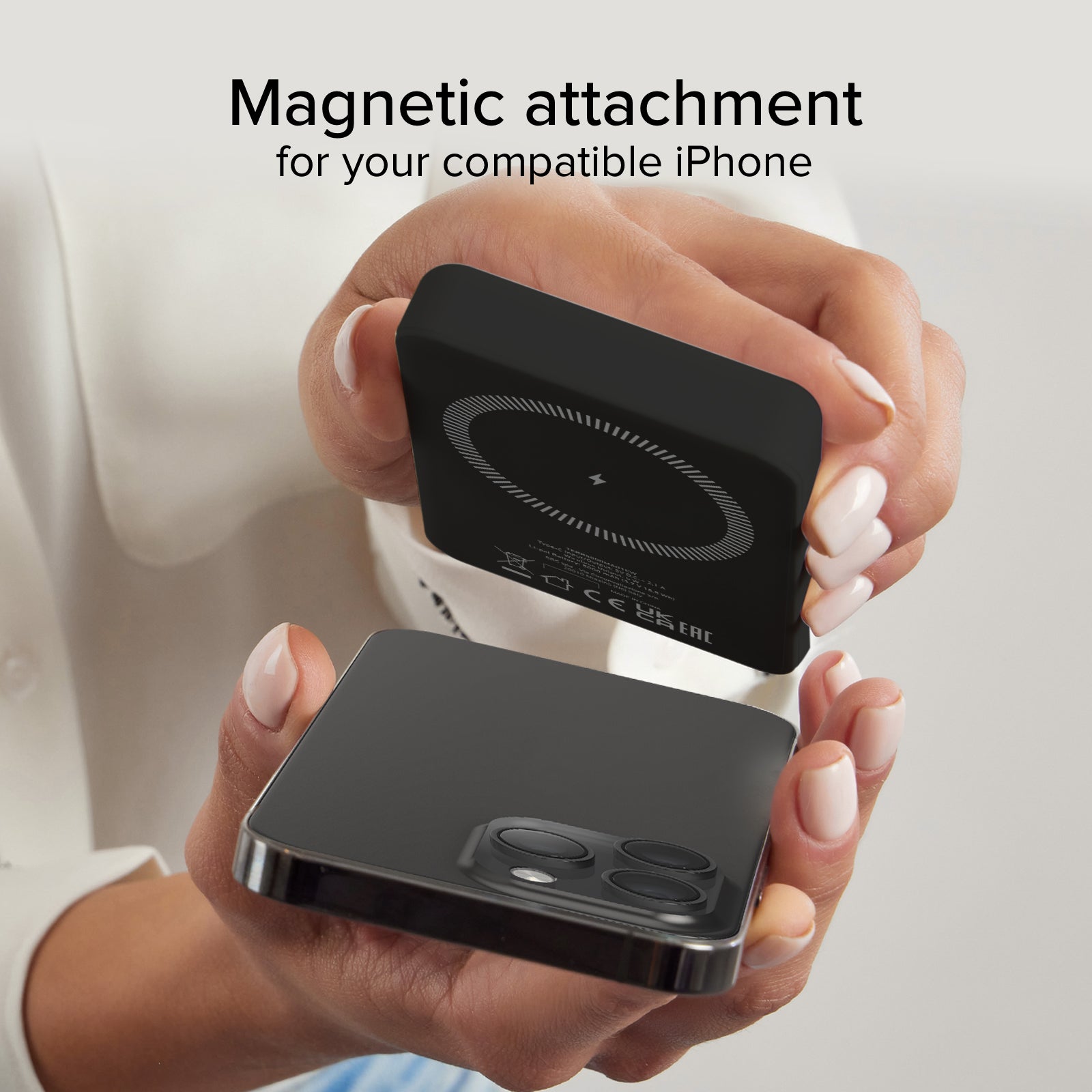 Power bank mag 5.000 mAh Wireless compatibile con iPhone con ricarica MagSafe