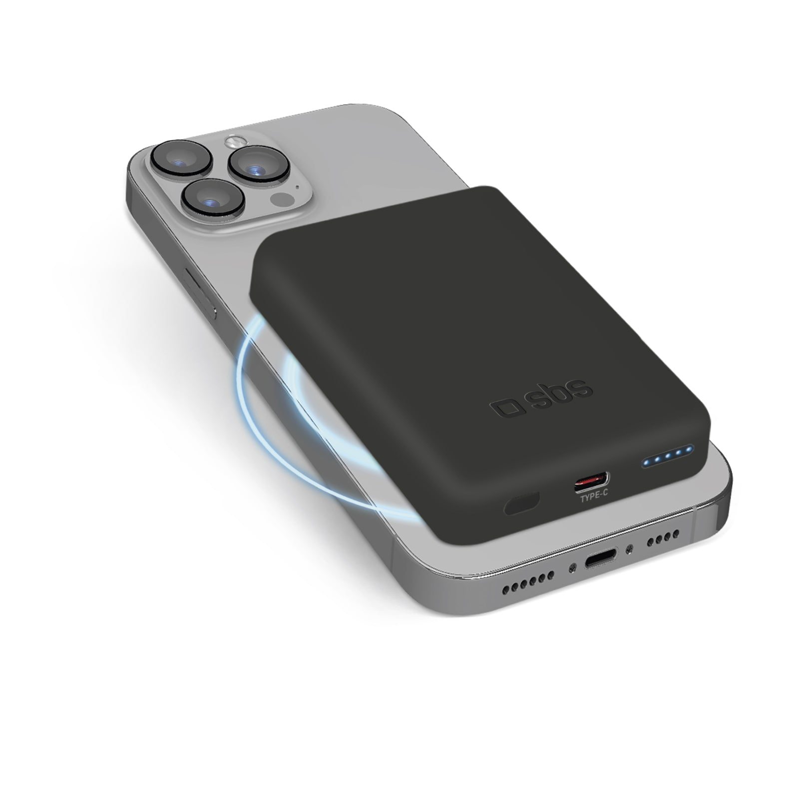 Power bank mag 5.000 mAh Wireless compatibile con iPhone con ricarica MagSafe