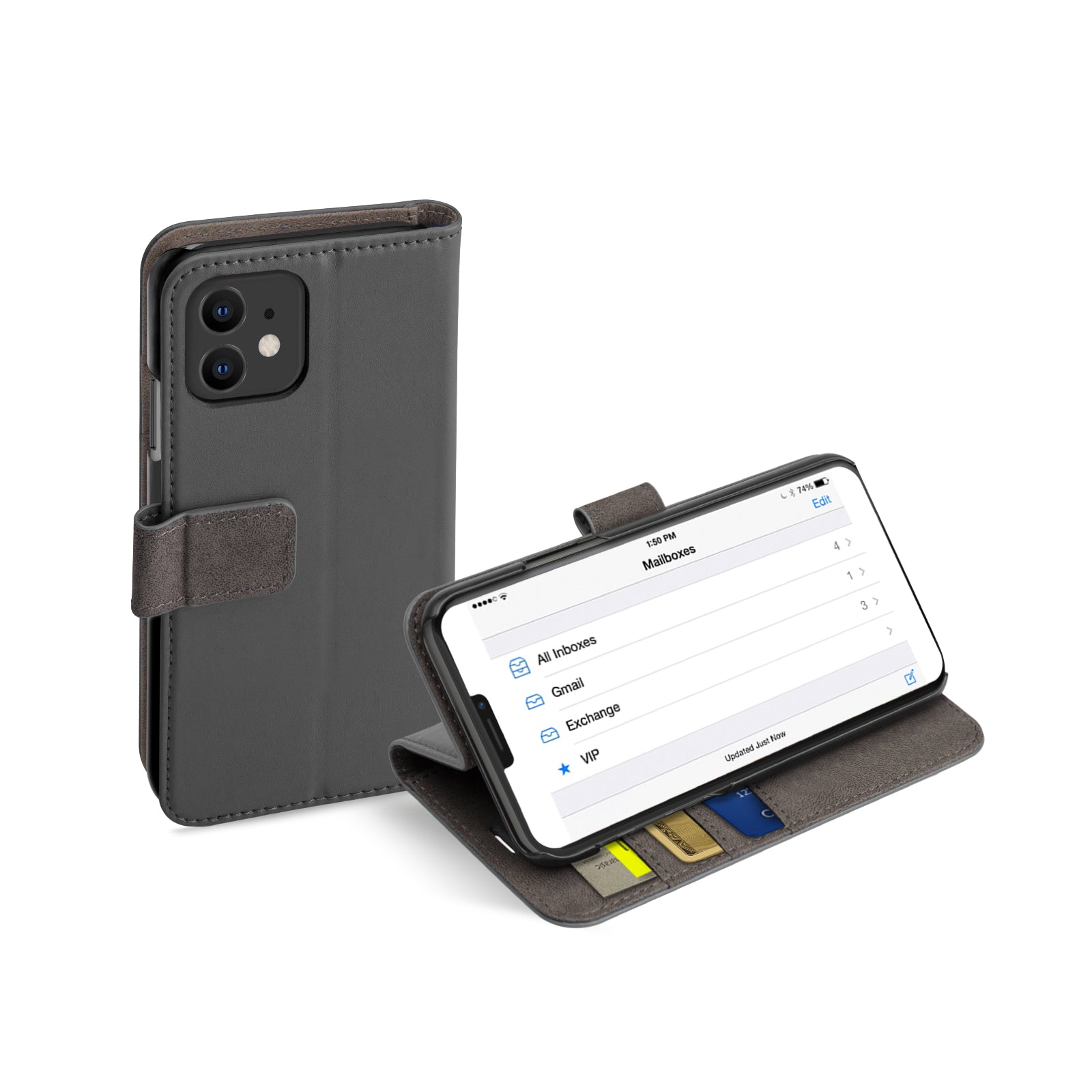 Book Case Wallet für iPhone 12/12 Pro mit Standfunktion