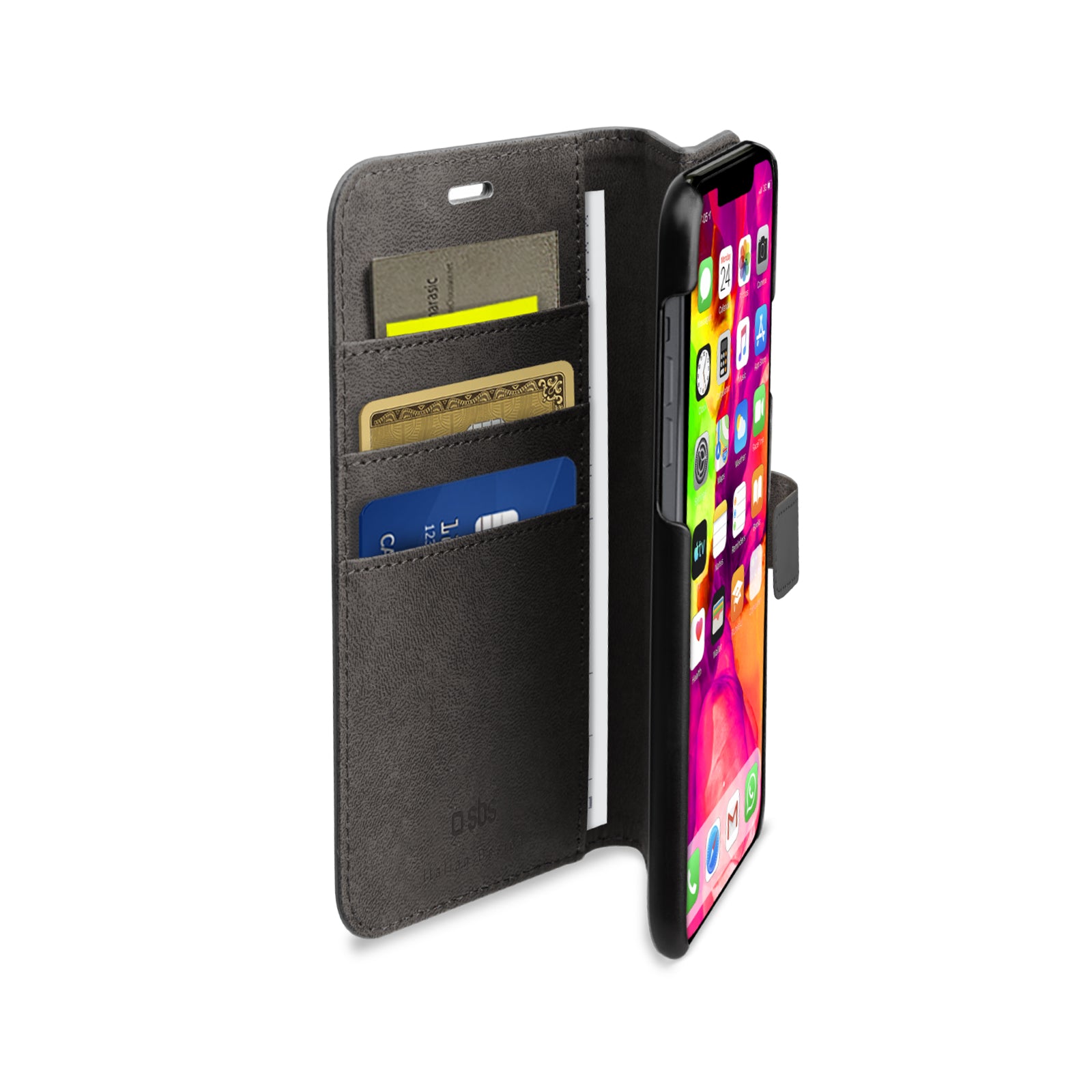 Custodia Book Wallet con funzione stand per iPhone 12/12 Pro