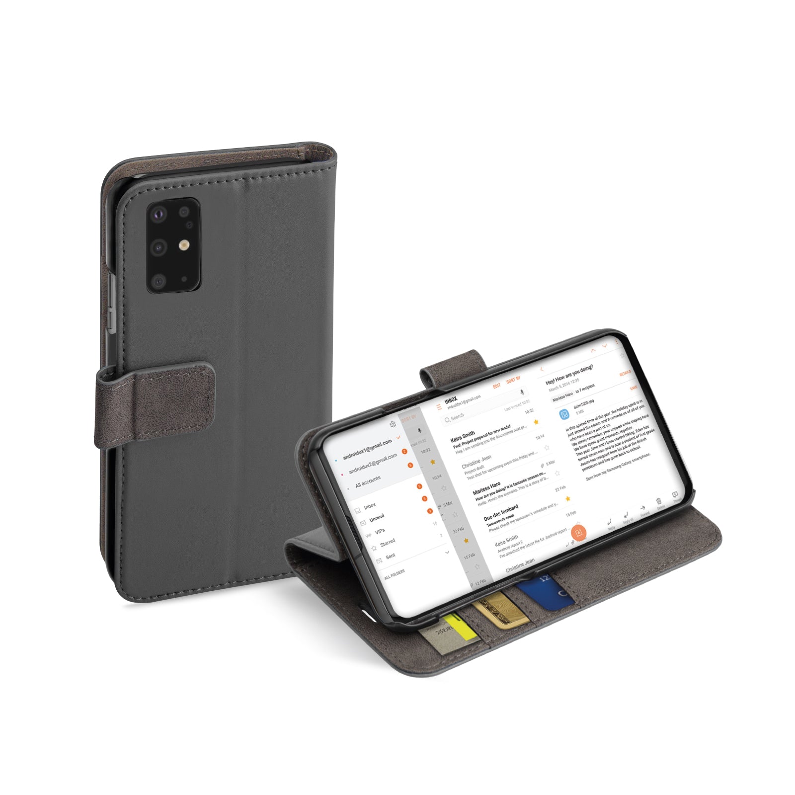 Étui de protection Book Wallet avec fonction stand pour Samsung Galaxy S20+