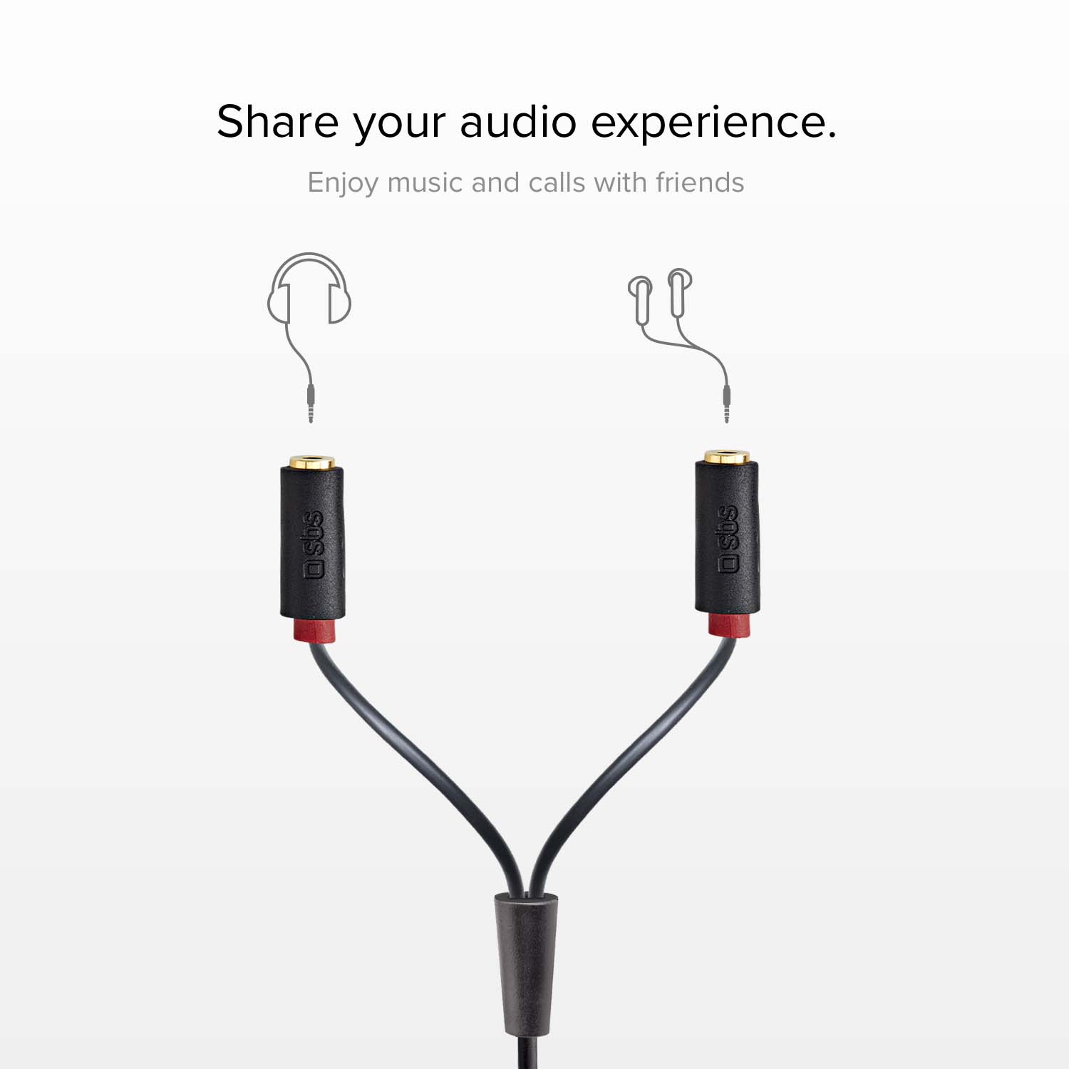 Câble audio stéréo Jack 3,5 mm avec duplicateur pour portables et smartphones