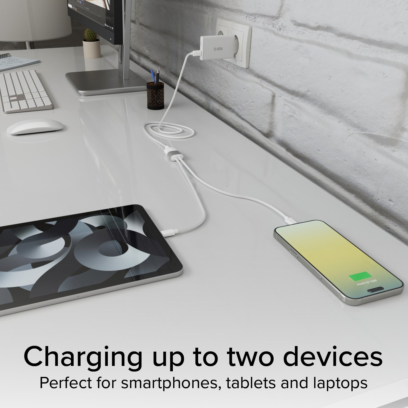 USB Type-C splitter with dual USB-C output 60W