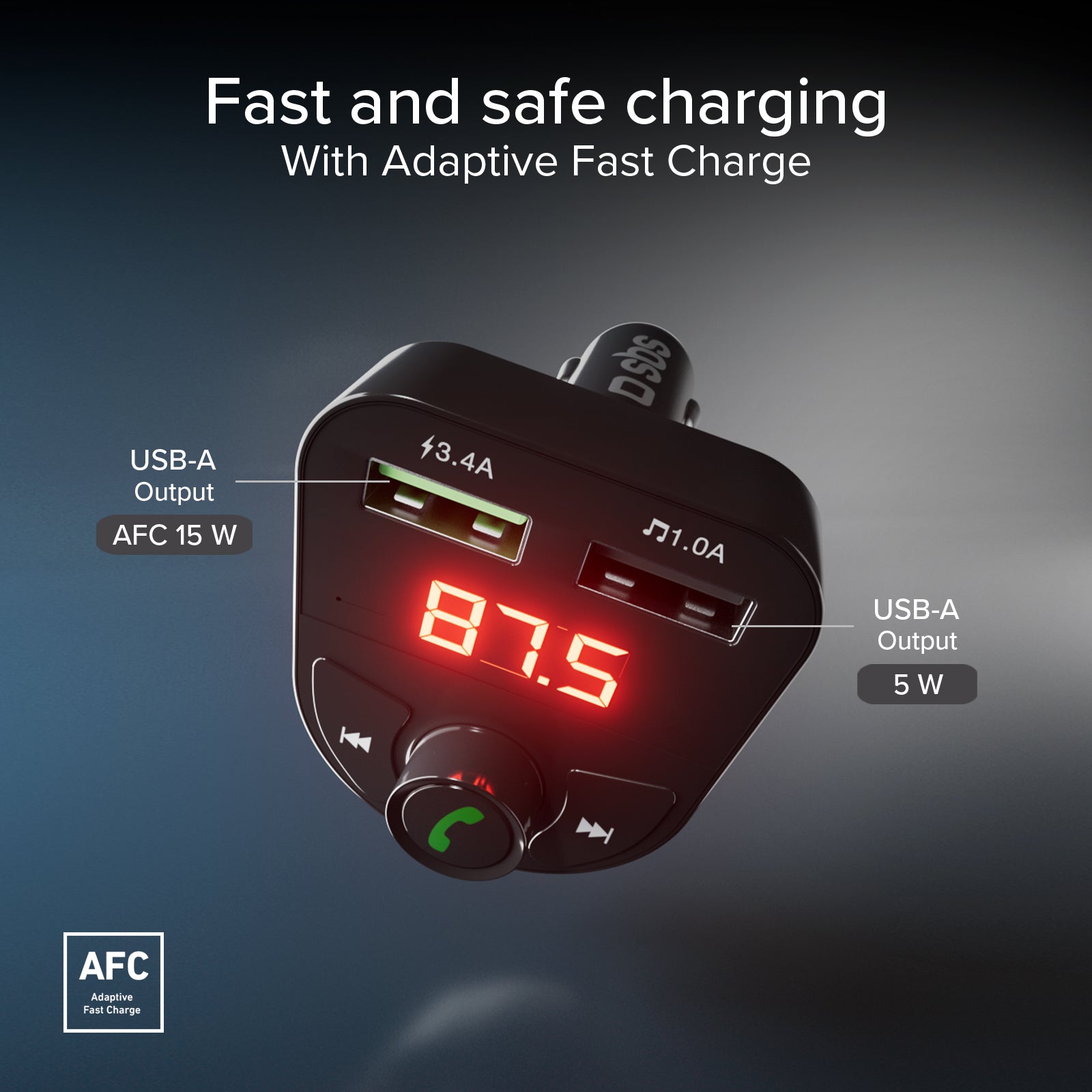 15-Watt-Autoladegerät mit drahtloser Verbindung