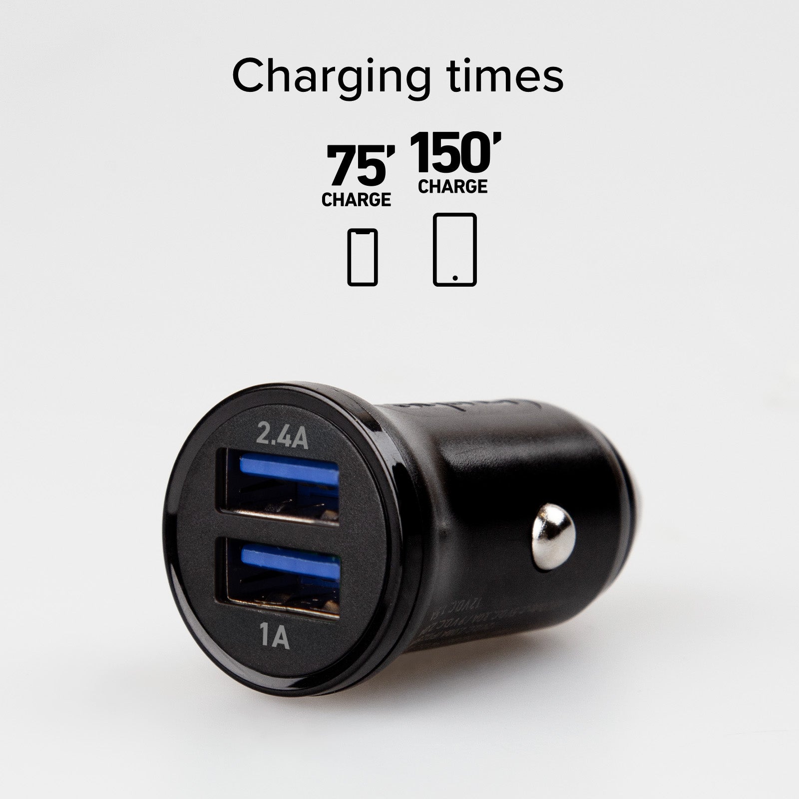 Mini caricatore auto 12 Watt- Ricarica rapida con due porte USB universali