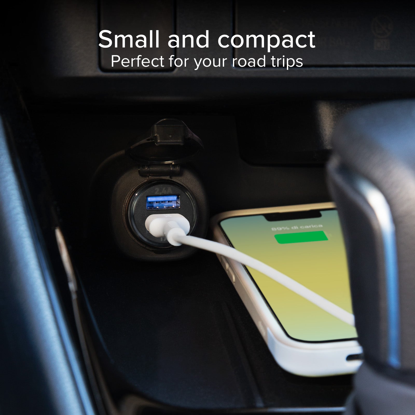 Mini caricatore auto 12 Watt- Ricarica rapida con due porte USB universali