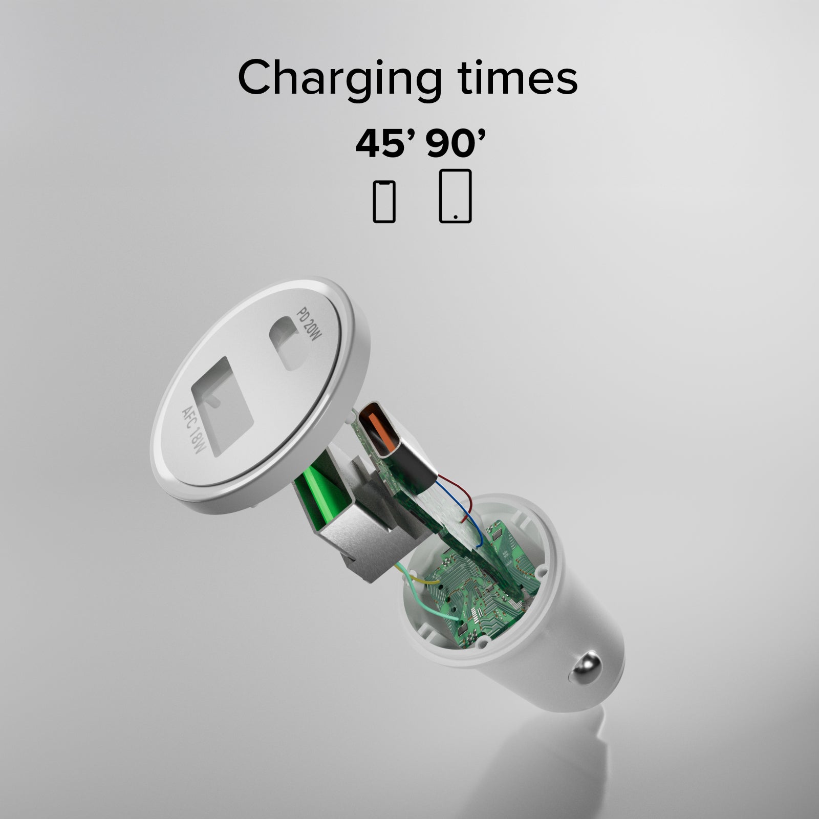 Caricatore auto - Ricarica ultra rapida 20 Watt con due porte USB