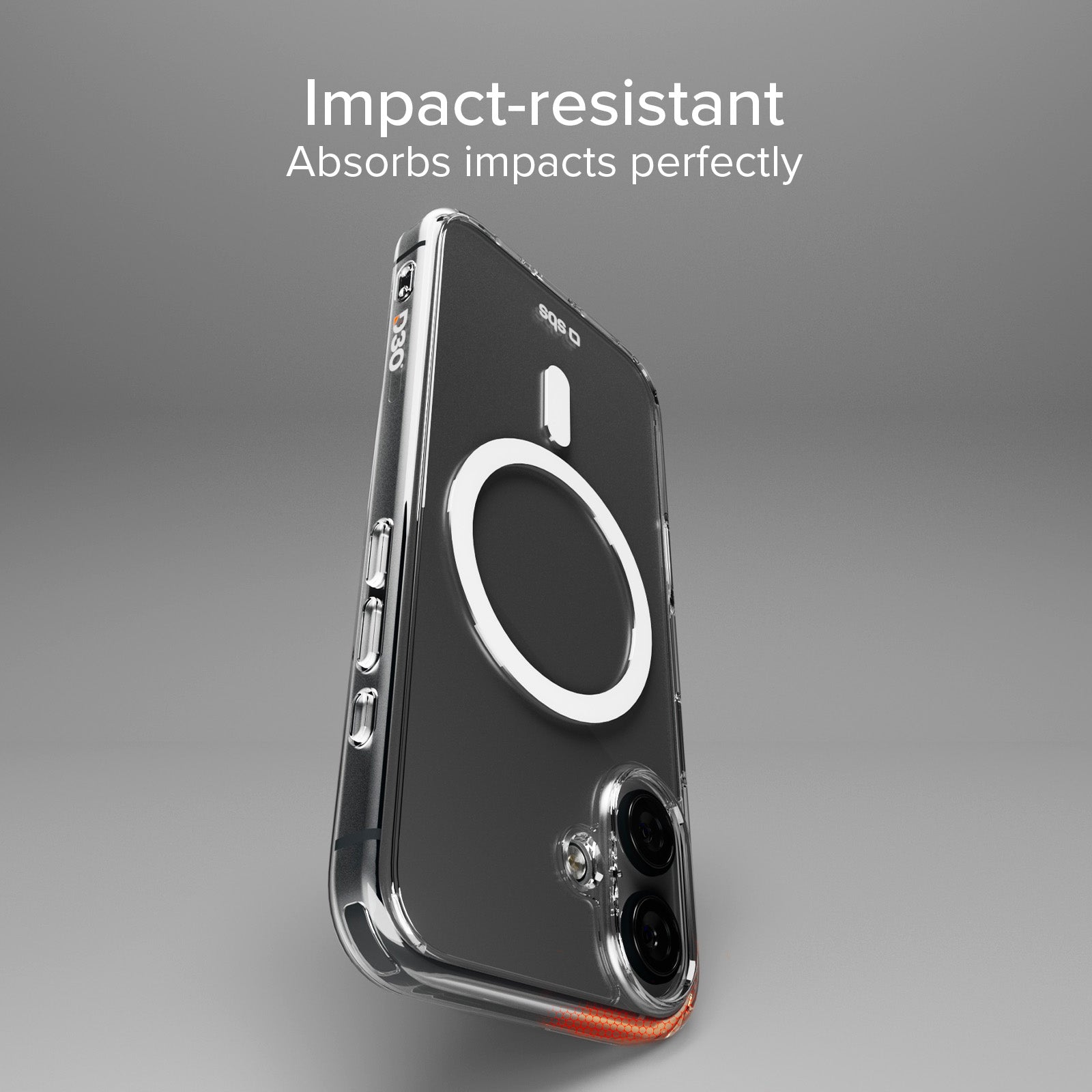 Extrem widerstandsfähiges Cover für iPhone 16 mit D3O-Technologie