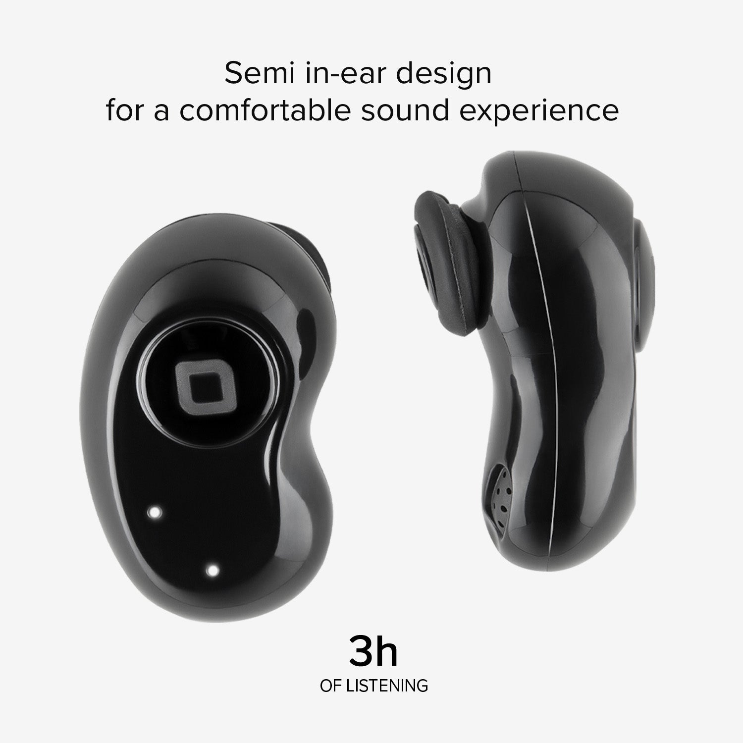 Twin Black Gem - Auricolari True Wireless Stereo semi in-ear