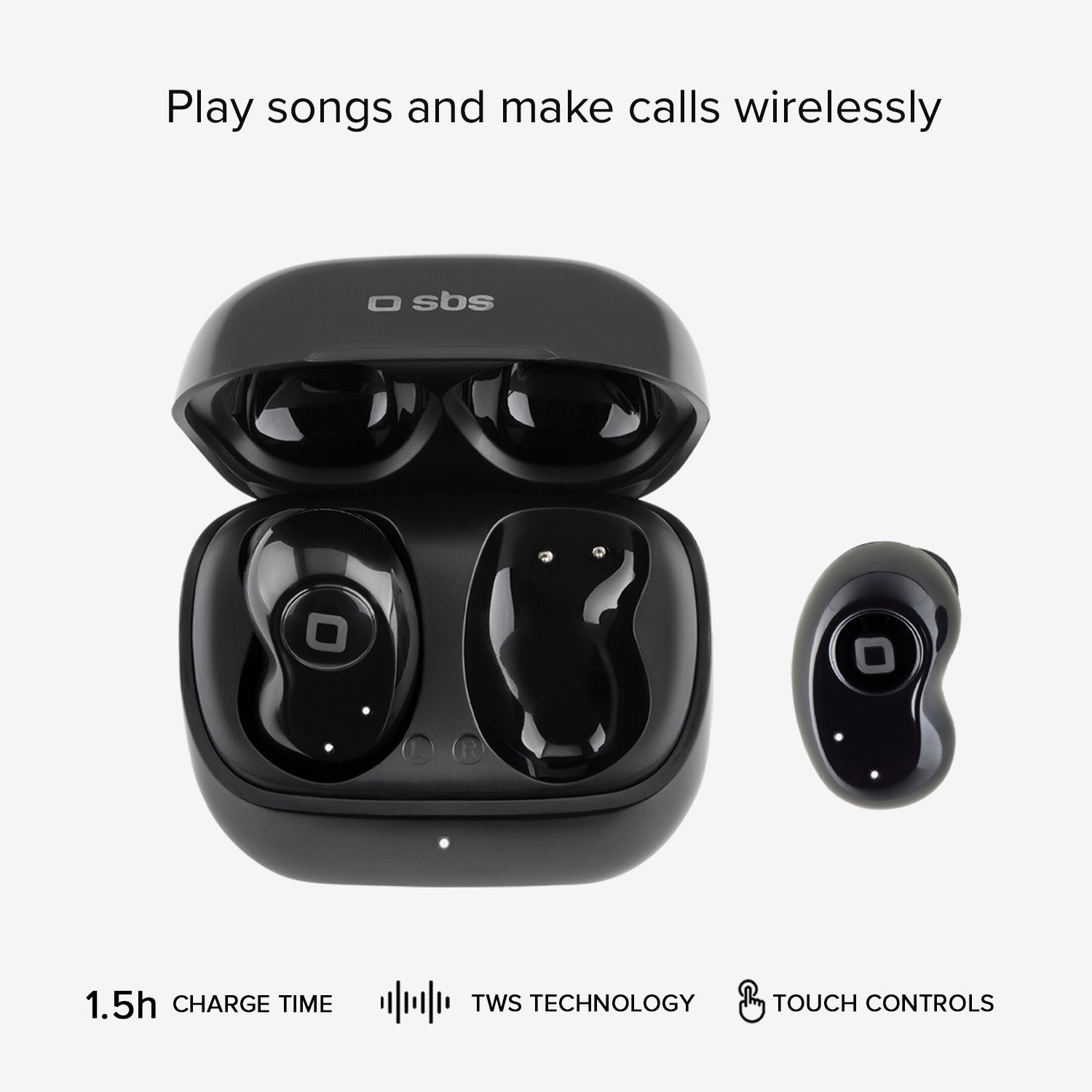 Twin Black Gem - Auricolari True Wireless Stereo semi in-ear