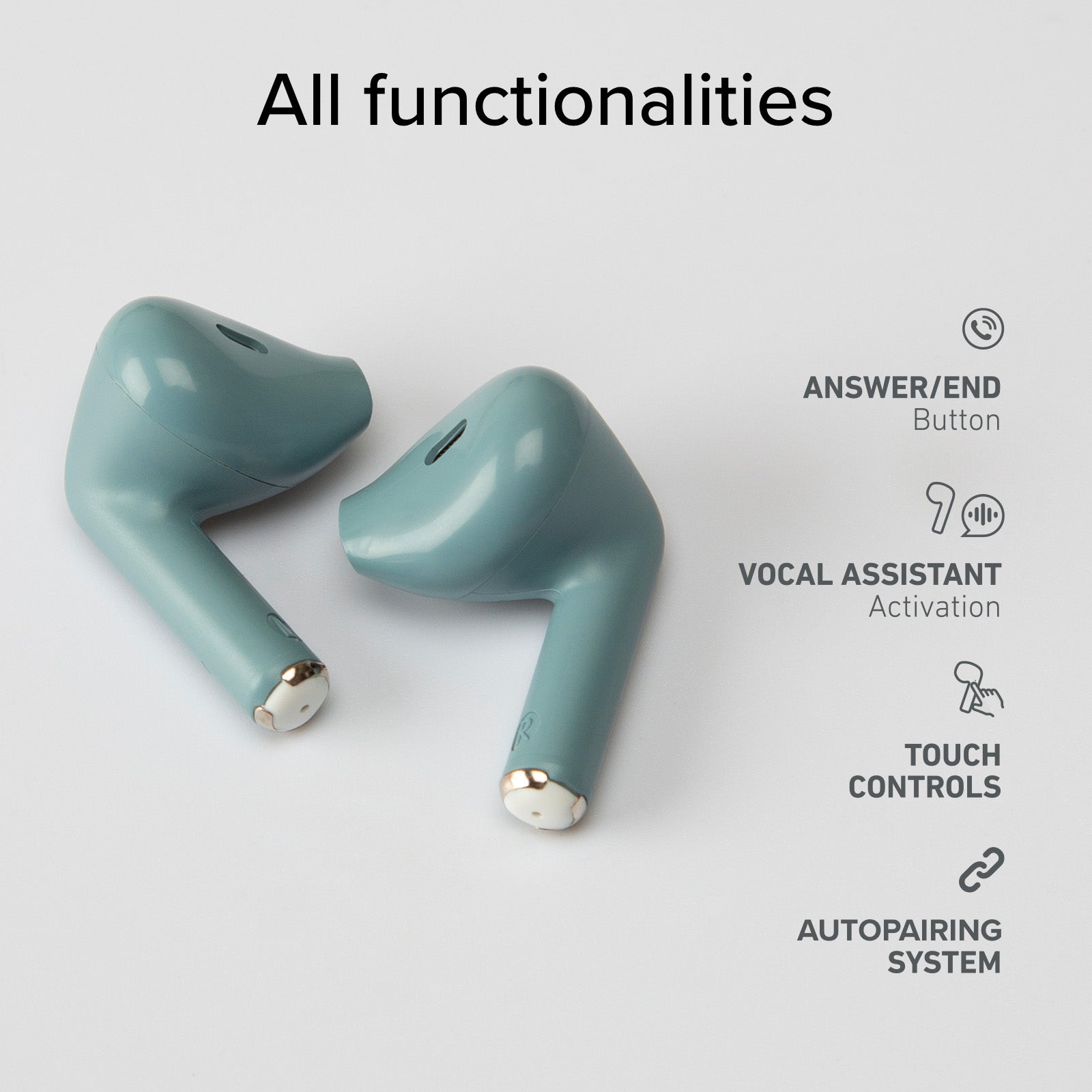 Écouteurs semi intra-auriculaires TWS