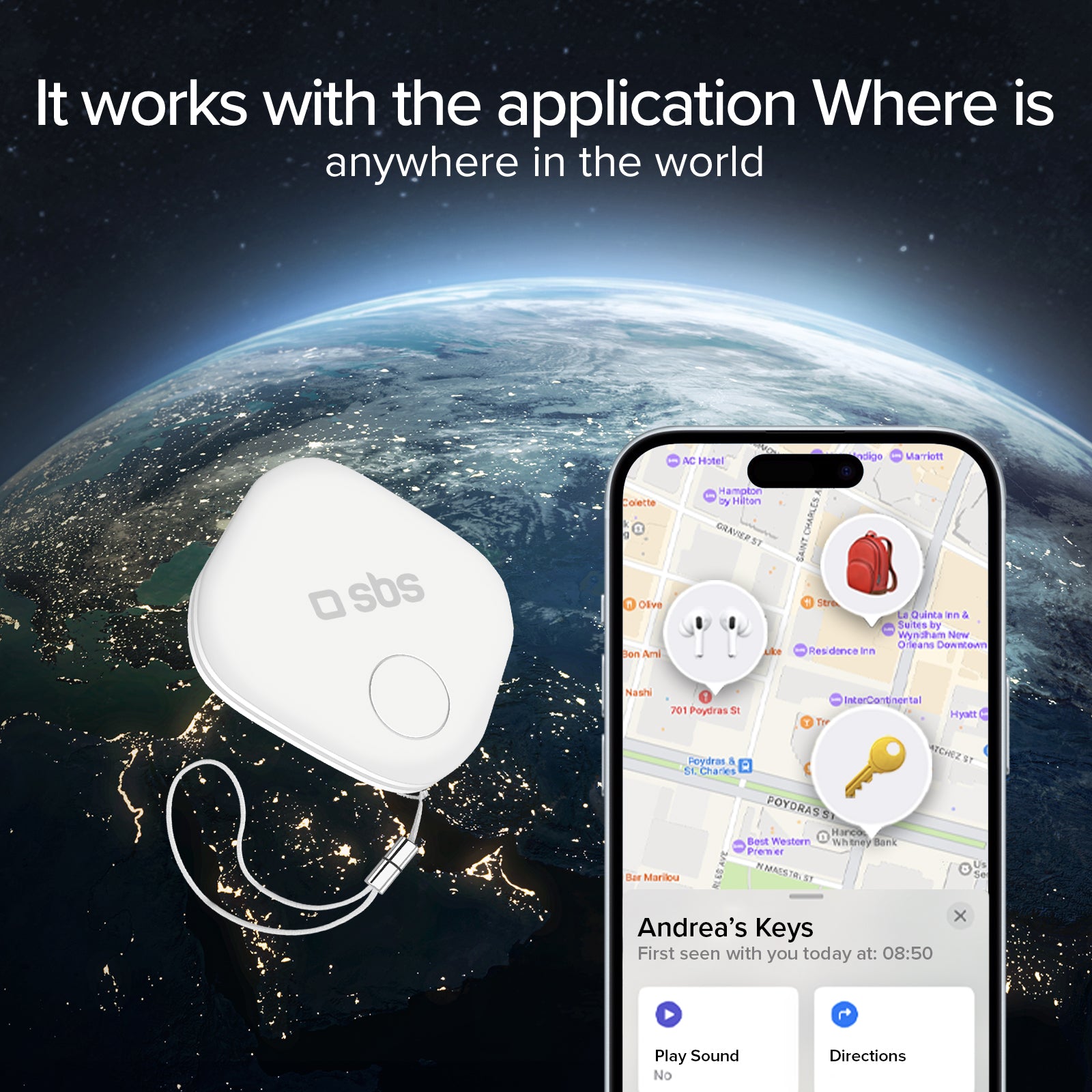 Tracker compatible avec la technologie de localisation d'Apple