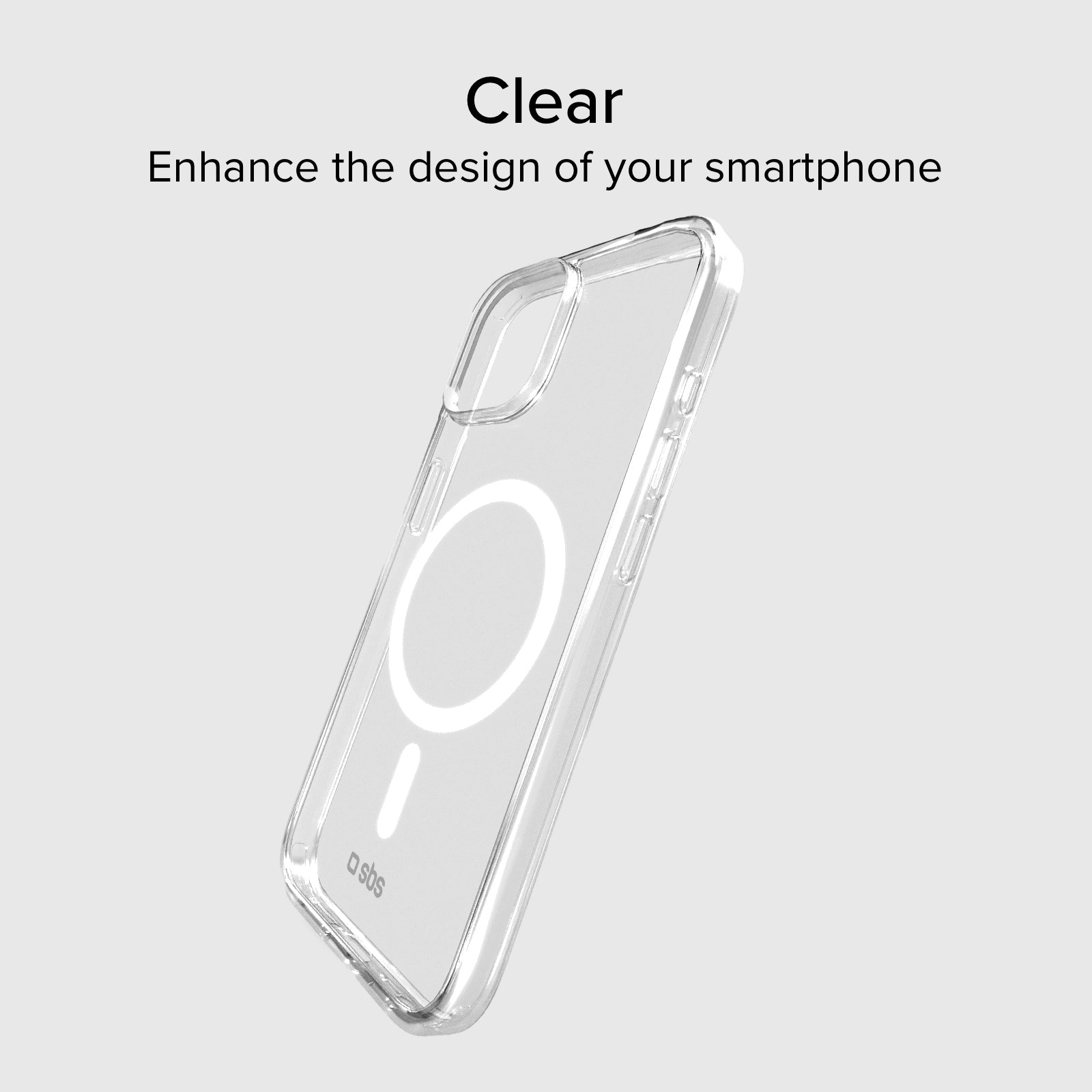 Rigid transparent case compatible with MagSafe charging for iPhone 14/13