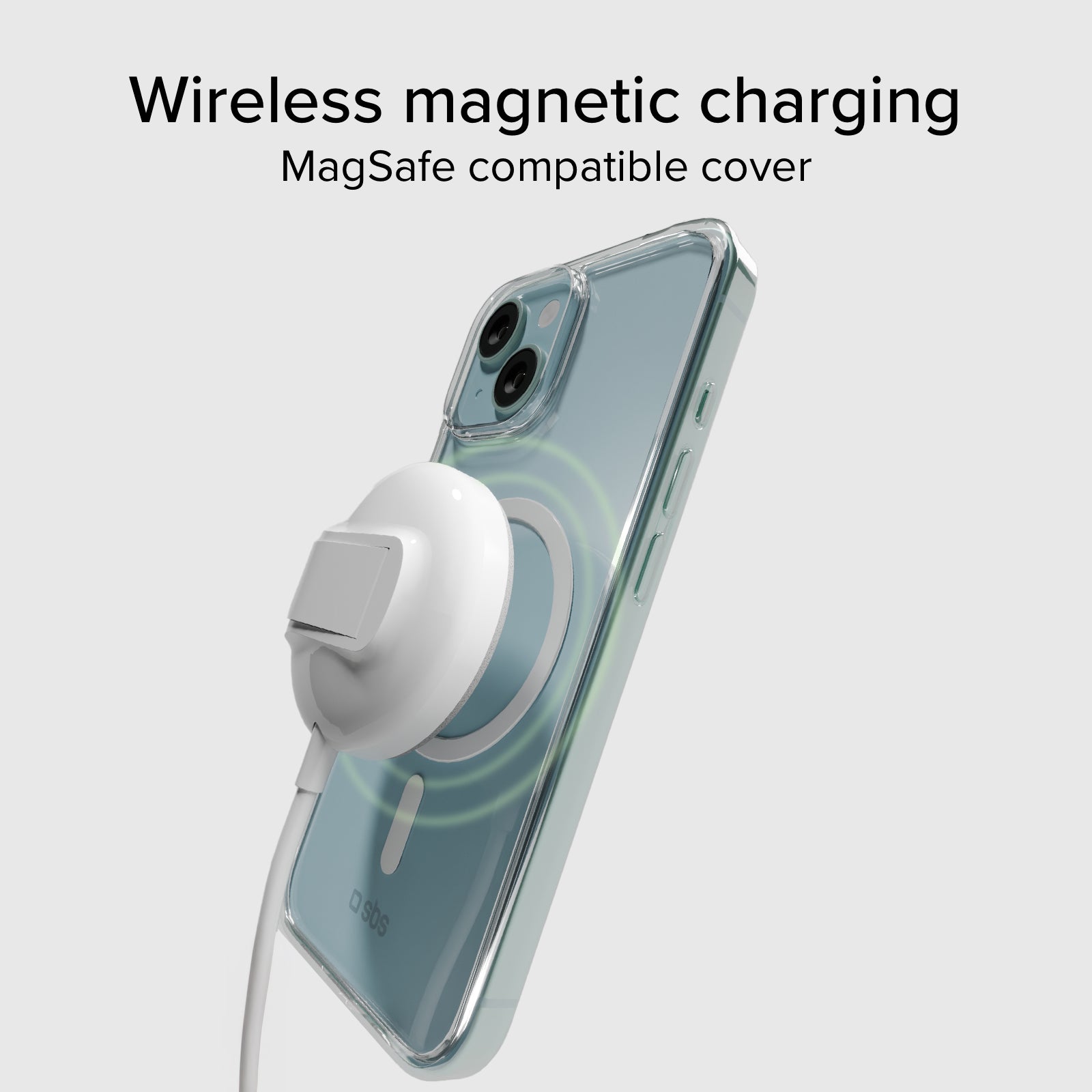 Rigid transparent case compatible with MagSafe charging for iPhone 14/13