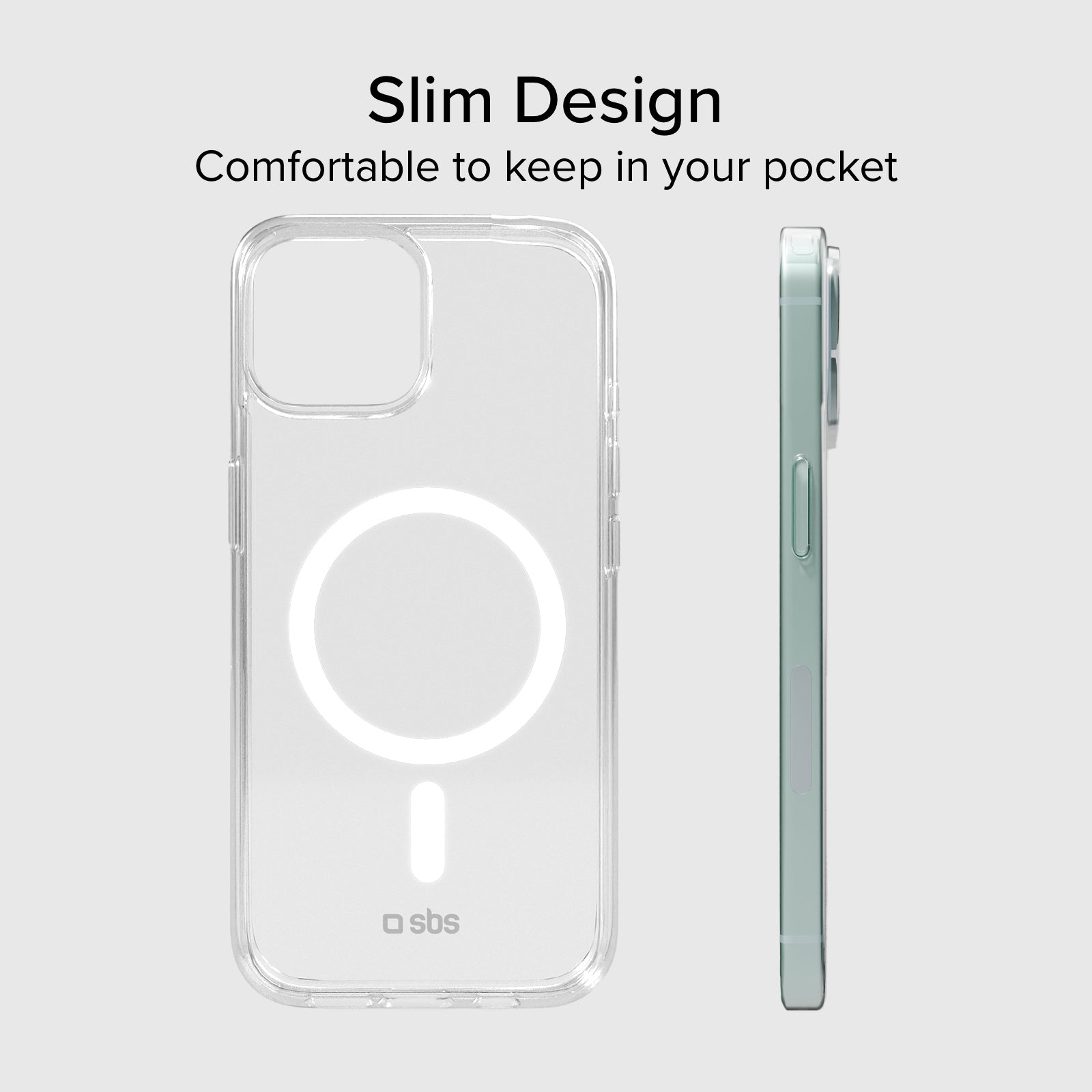 Rigid transparent case compatible with MagSafe charging for iPhone 14/13