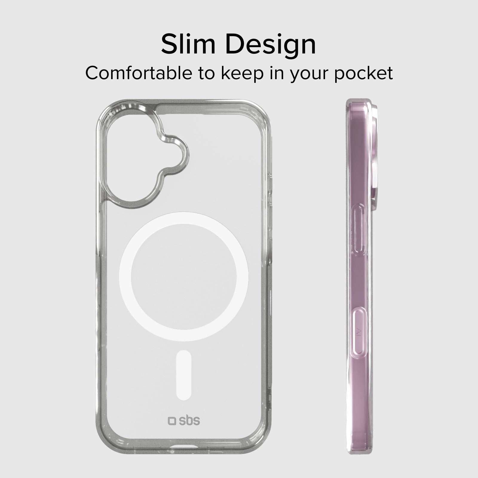 Coque transparente rigide, compatible recharge MagSafe pour iPhone 16