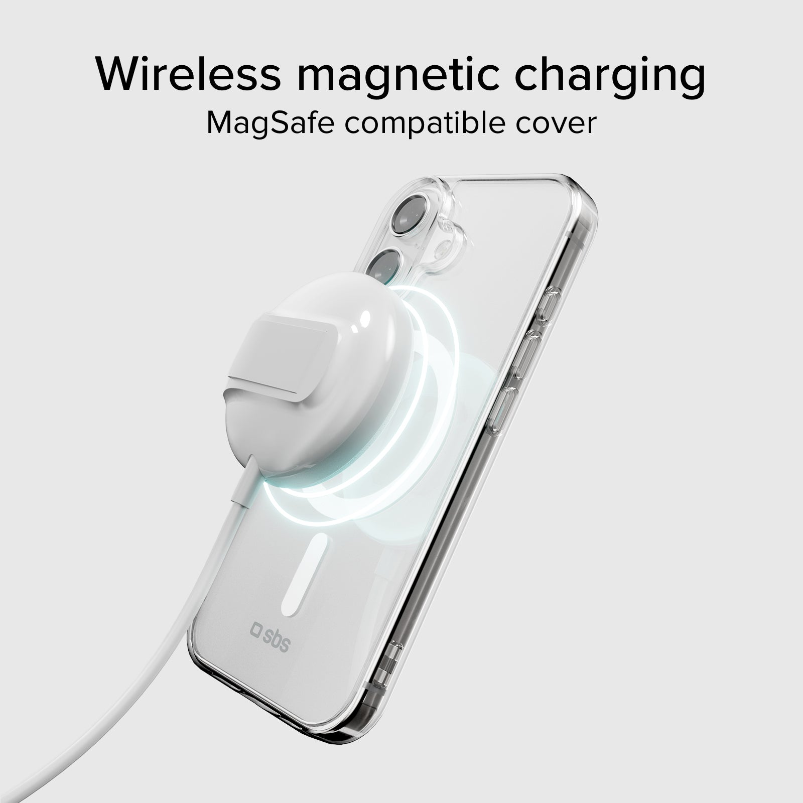 Cover trasparente rigida compatibile con ricarica MagSafe per iPhone 17