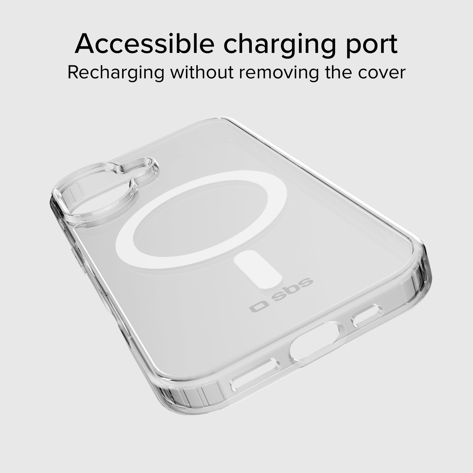 Cover trasparente rigida compatibile con ricarica MagSafe per iPhone 17
