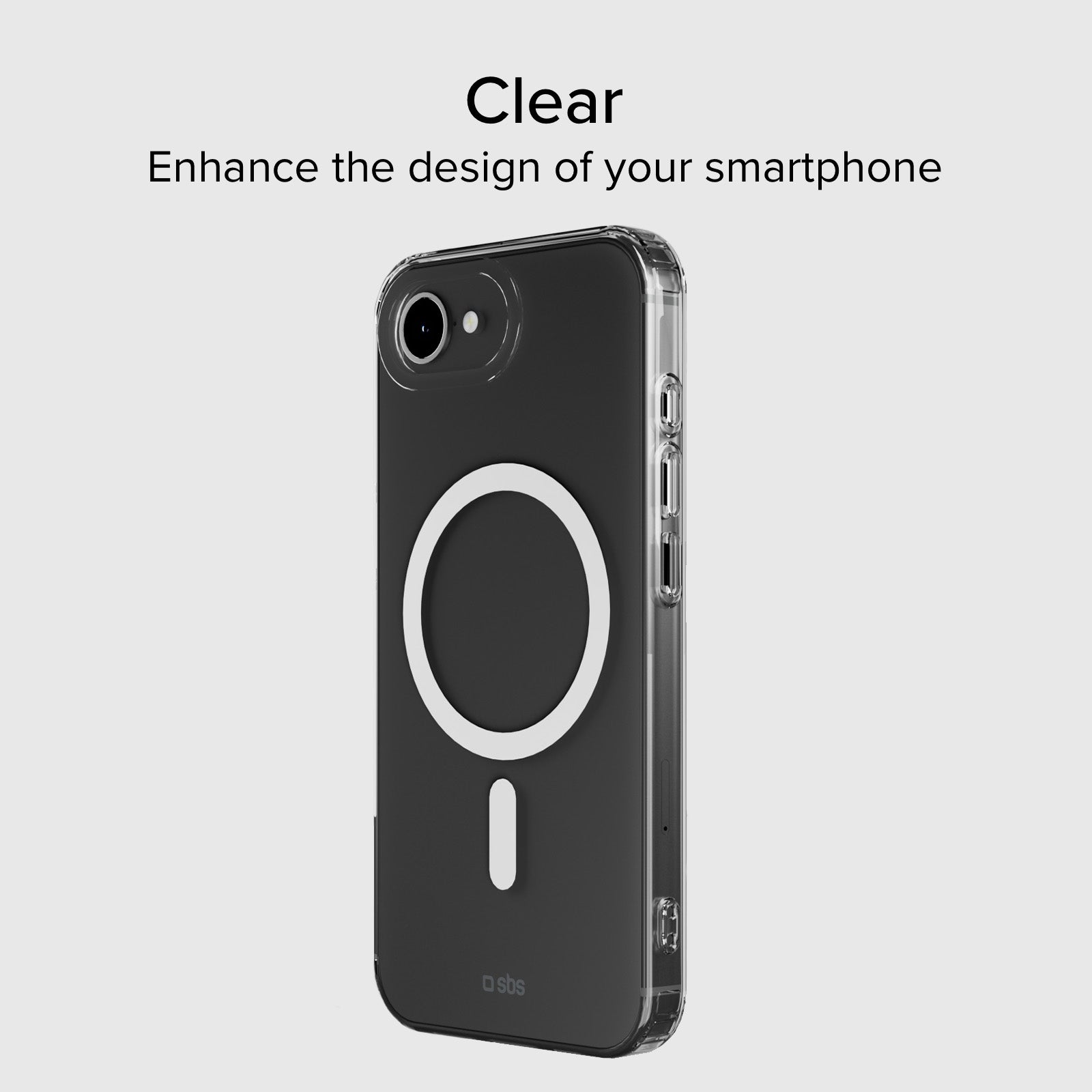 Rigid transparent case compatible with MagSafe charging for iPhone 16e