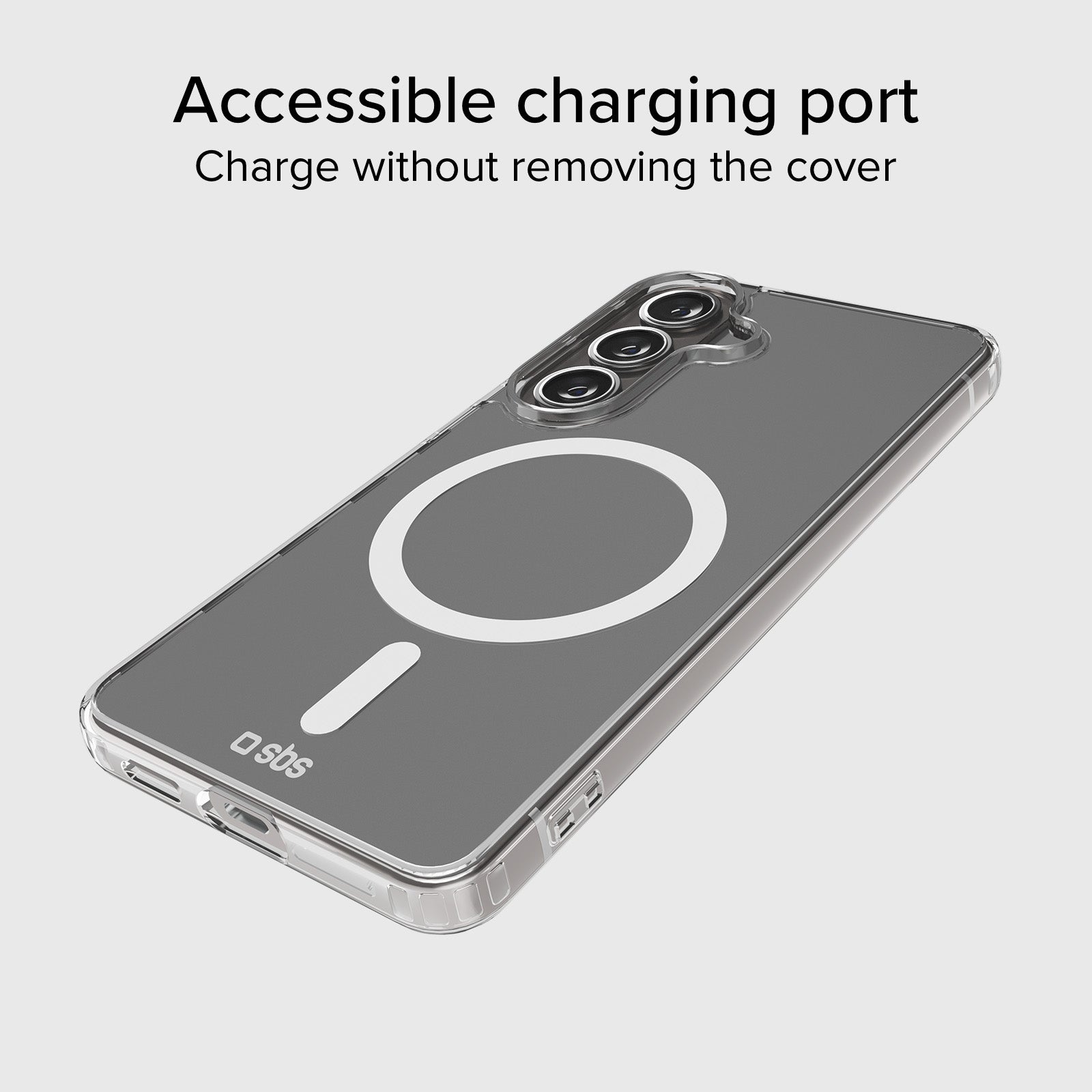 Transparente, feste Hülle, kompatibel mit magnetischer, kabelloser Aufladung für Samsung Galaxy S26+
