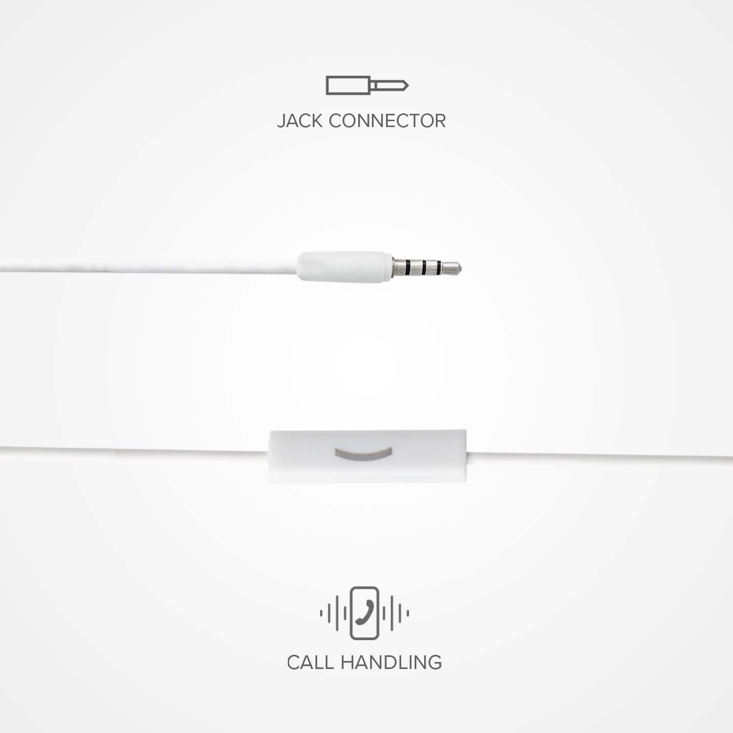 Kopfhörer mit Kabel, Stereo In-Ear Studio Mix 100, 3,5 mm Klinkenstecker mit Mikrofon und Taste zur Gesprächsannahme/ -beendigung
