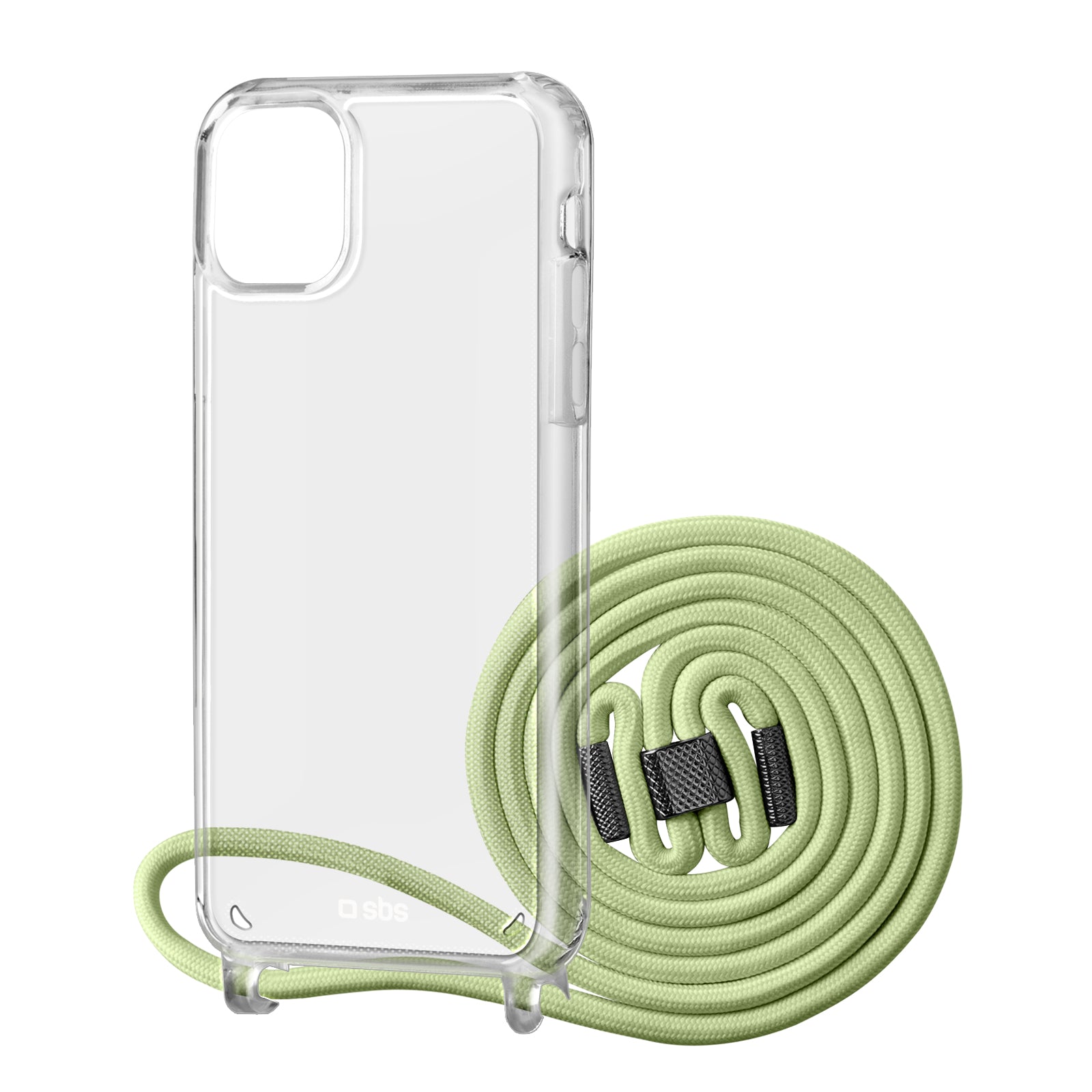 Housse transparente avec tour de cou coloré pour iPhone 13
