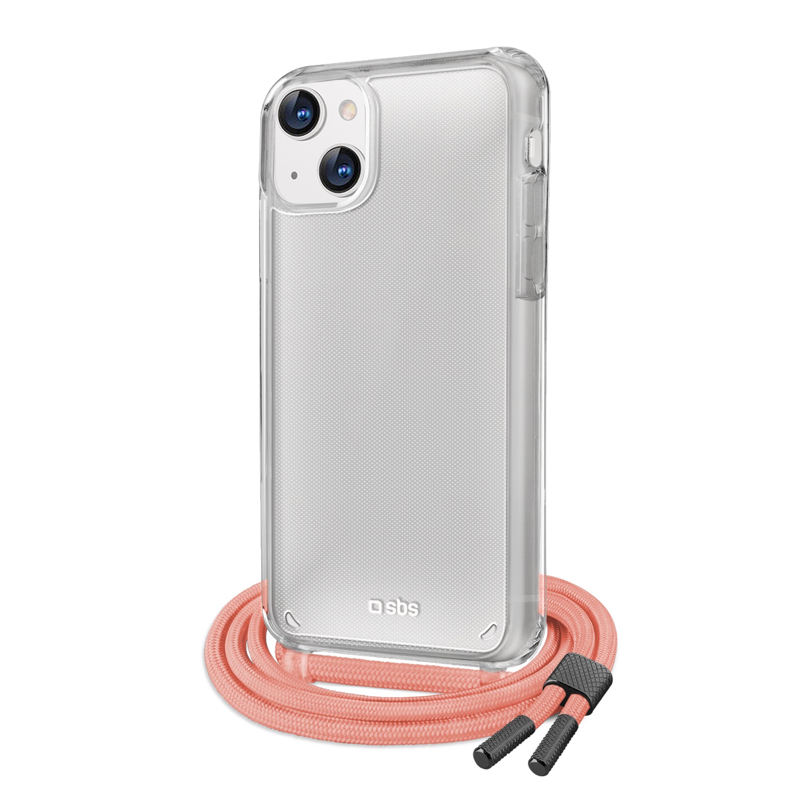 Housse transparente avec tour de cou coloré pour iPhone 13