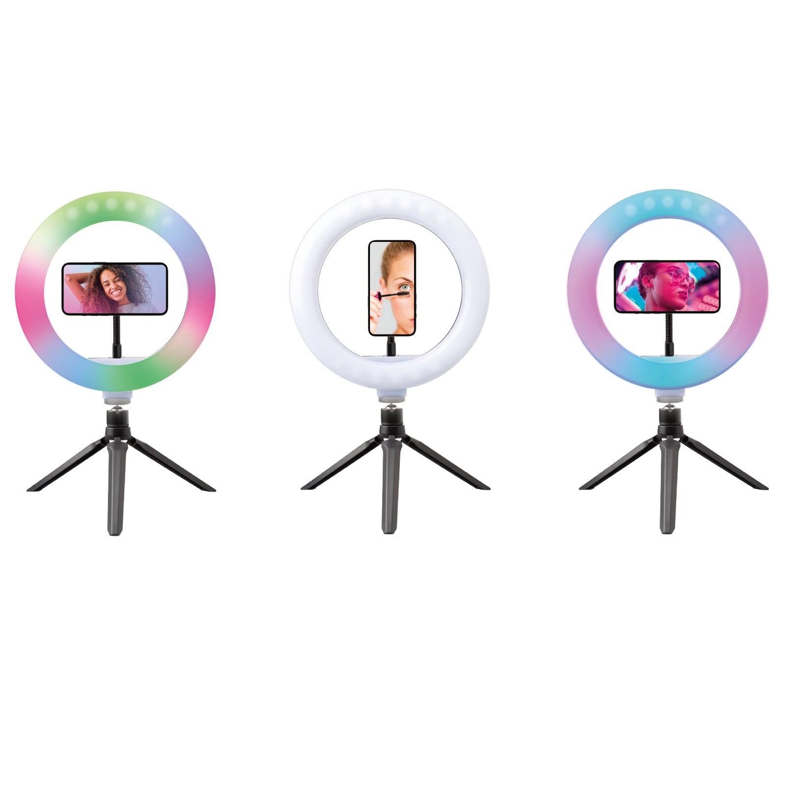 Anello LED multicolor con treppiede per video e foto