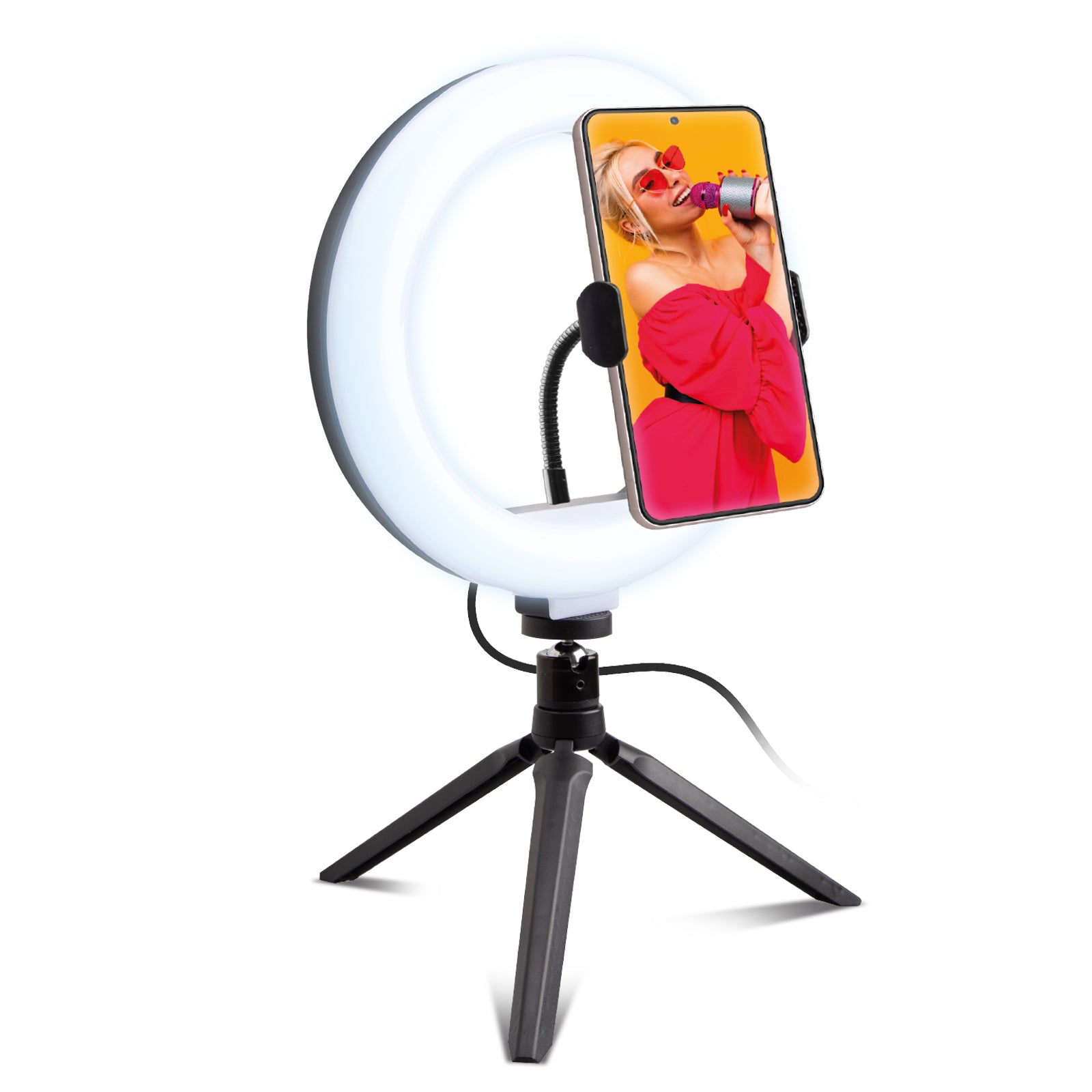 Anello LED con treppiede per video e foto