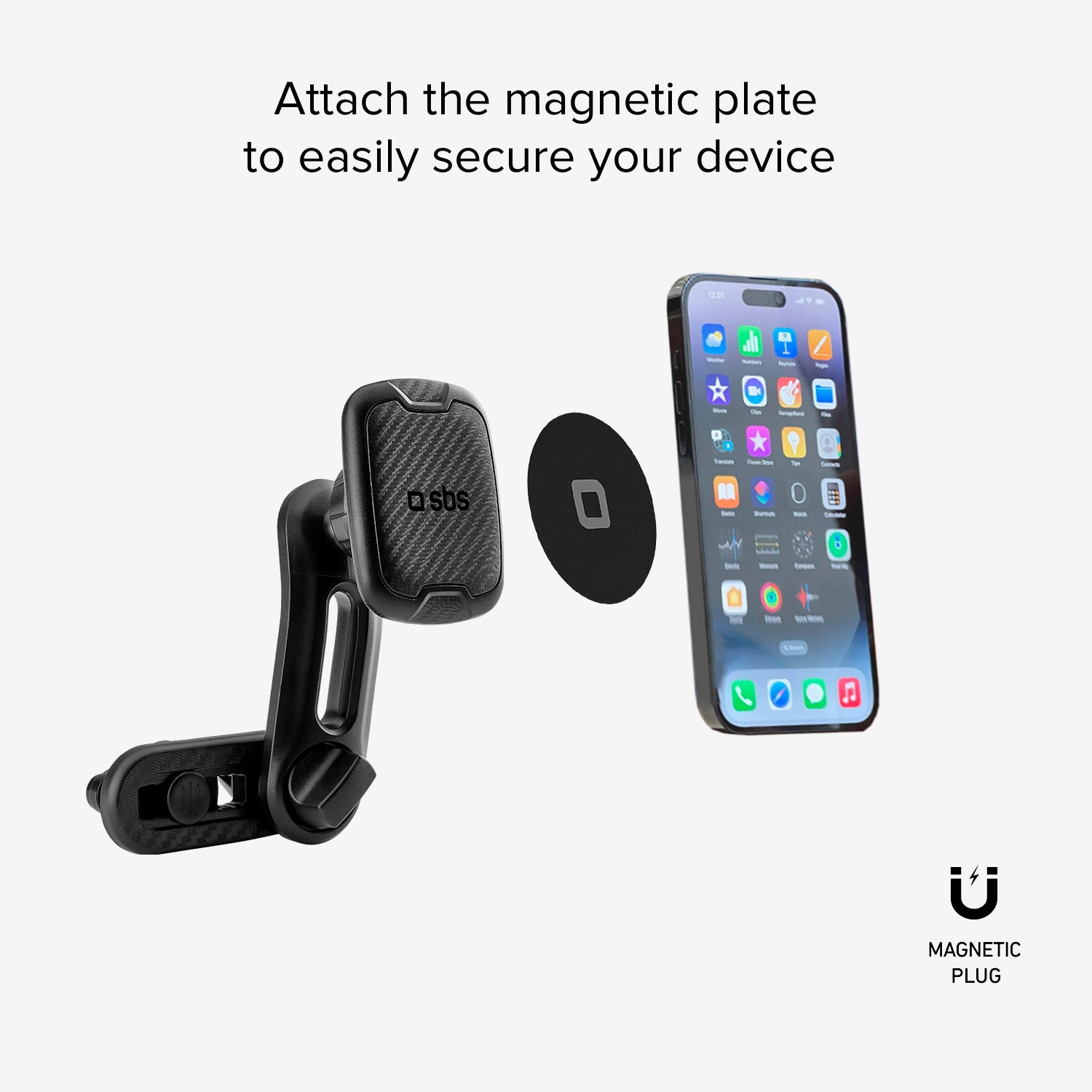 Alaska - Supporto auto magnetico per telefono con fissaggio a doppia clip