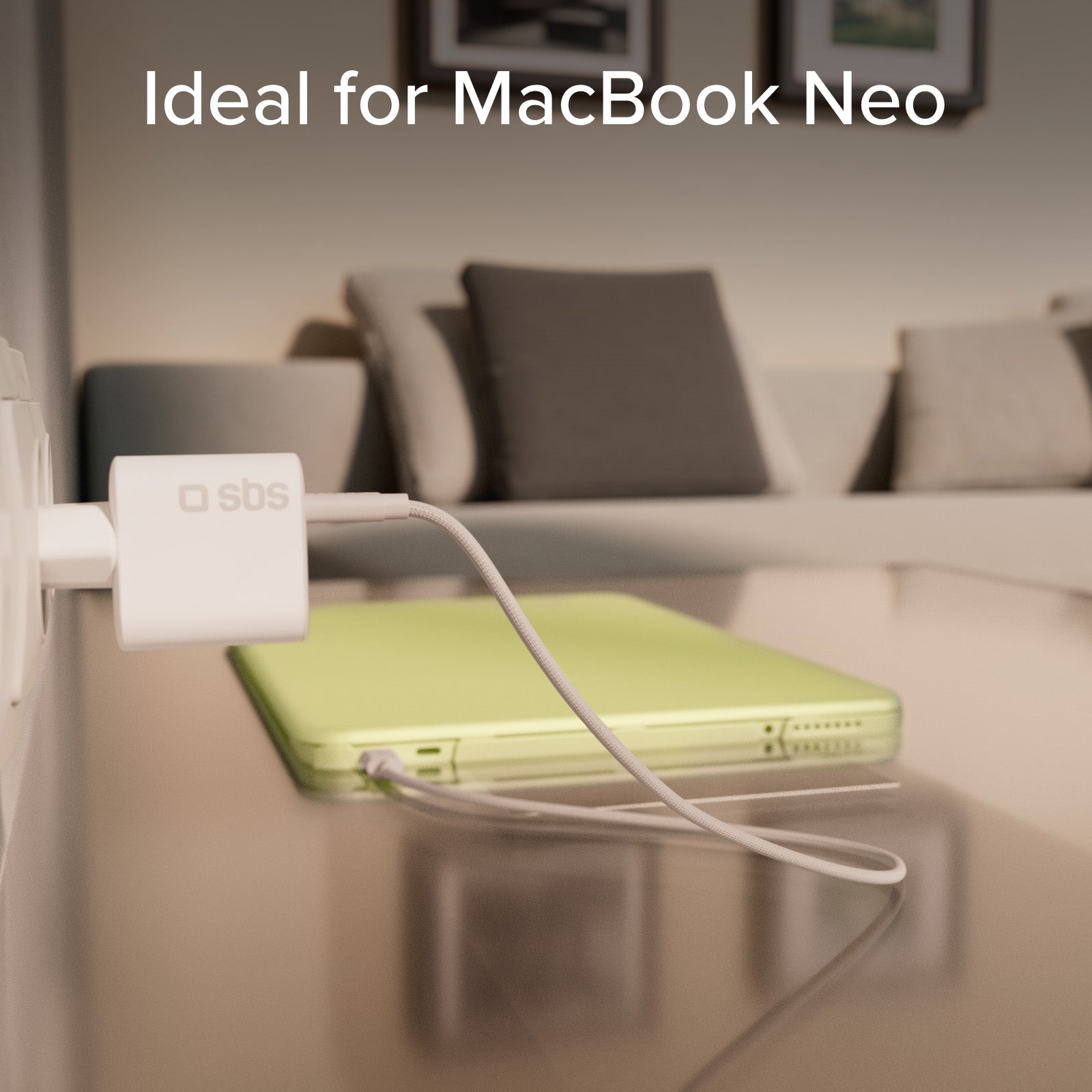 Cargador de pared USB-C 20W GaN PD 3.0 mini size para smartphones y tablets