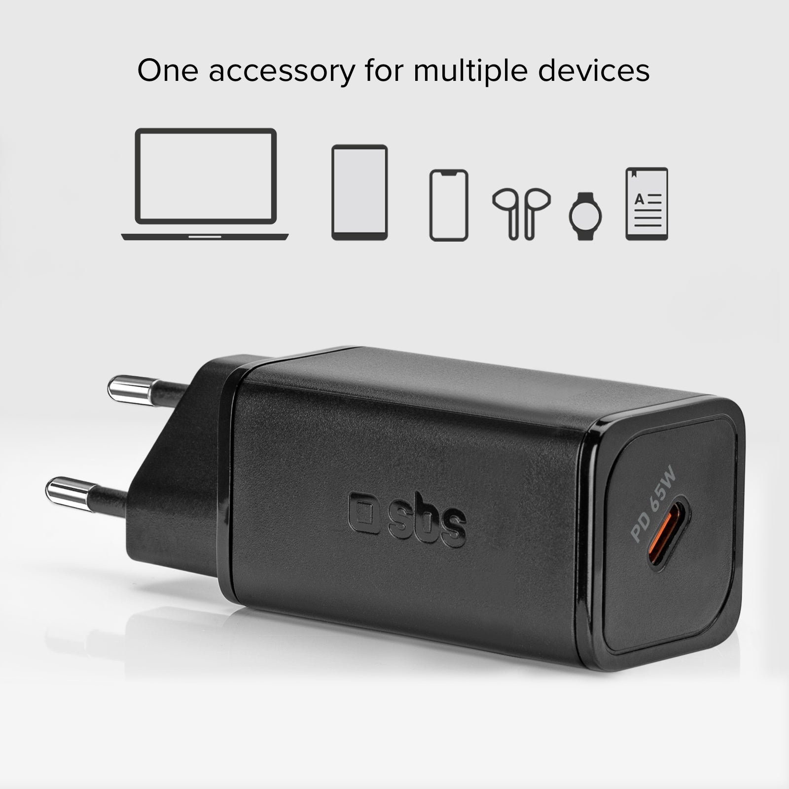 Caricatore caricabatterie Power Delivery GaN da 65 Watt