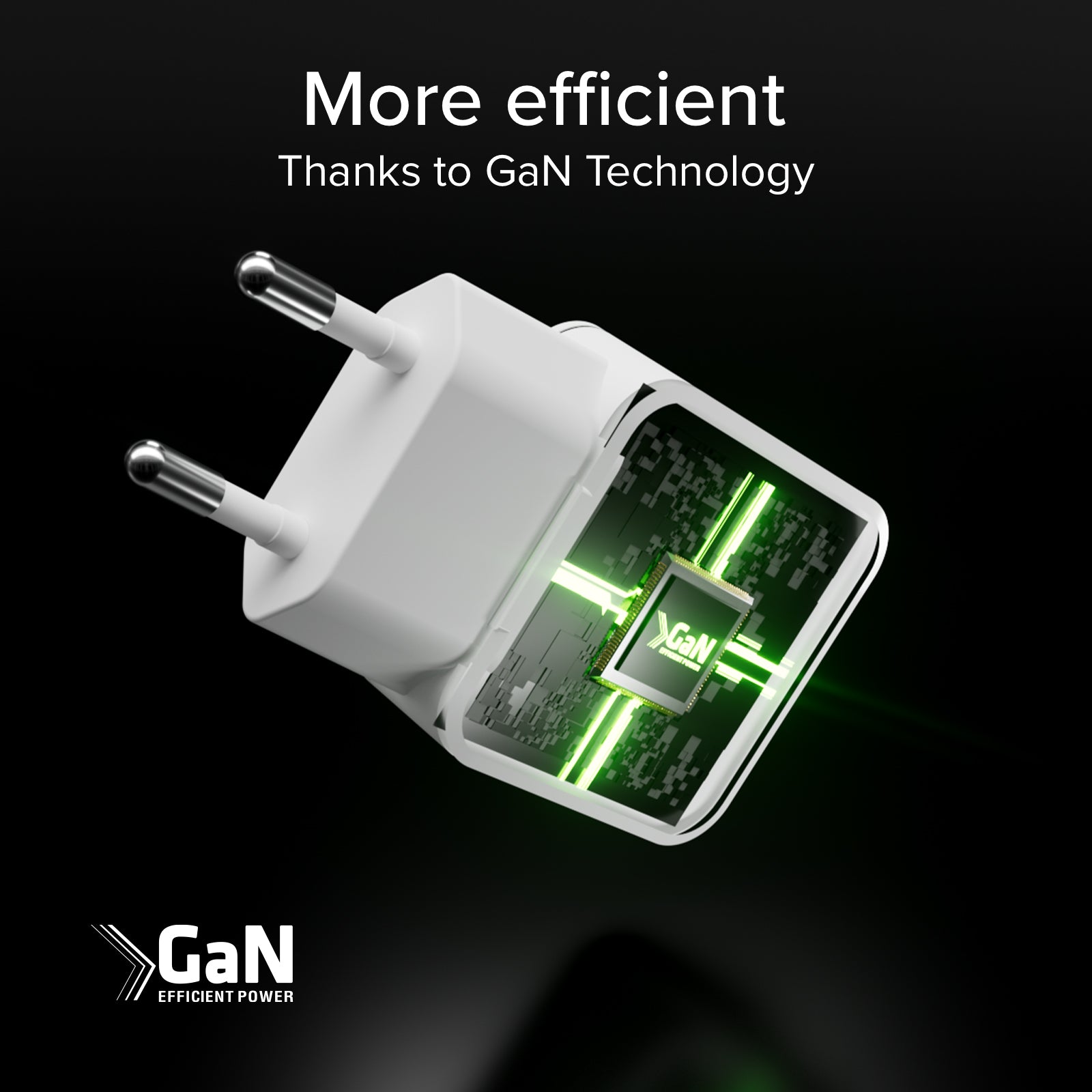 GaN ultraflaches 67-Watt-Ladegerät mit zwei USB-C Power Delivery-Anschlüssen, europäischer Stecker