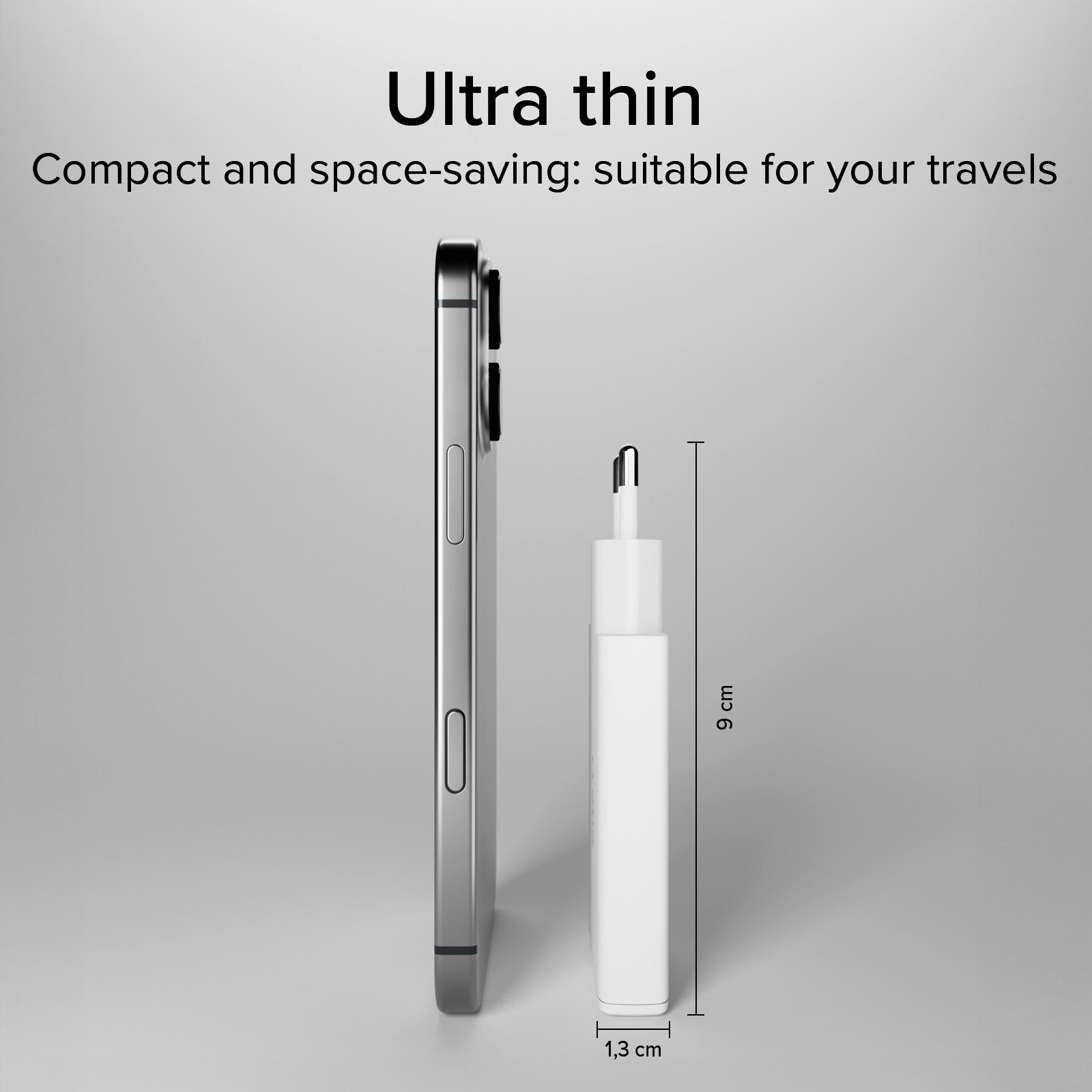 Caricatore caricabatterie GaN ultra sottile da 67 Watt con due porte USB-C Power Delivery, presa europea